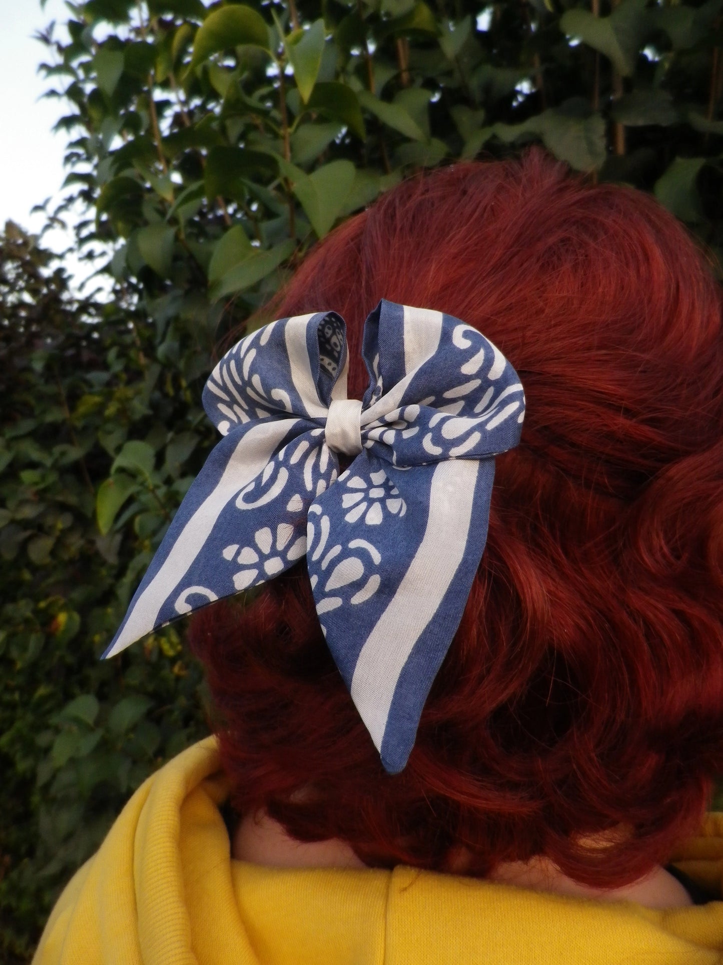 Petit noeud cheveux foulard upcyclé