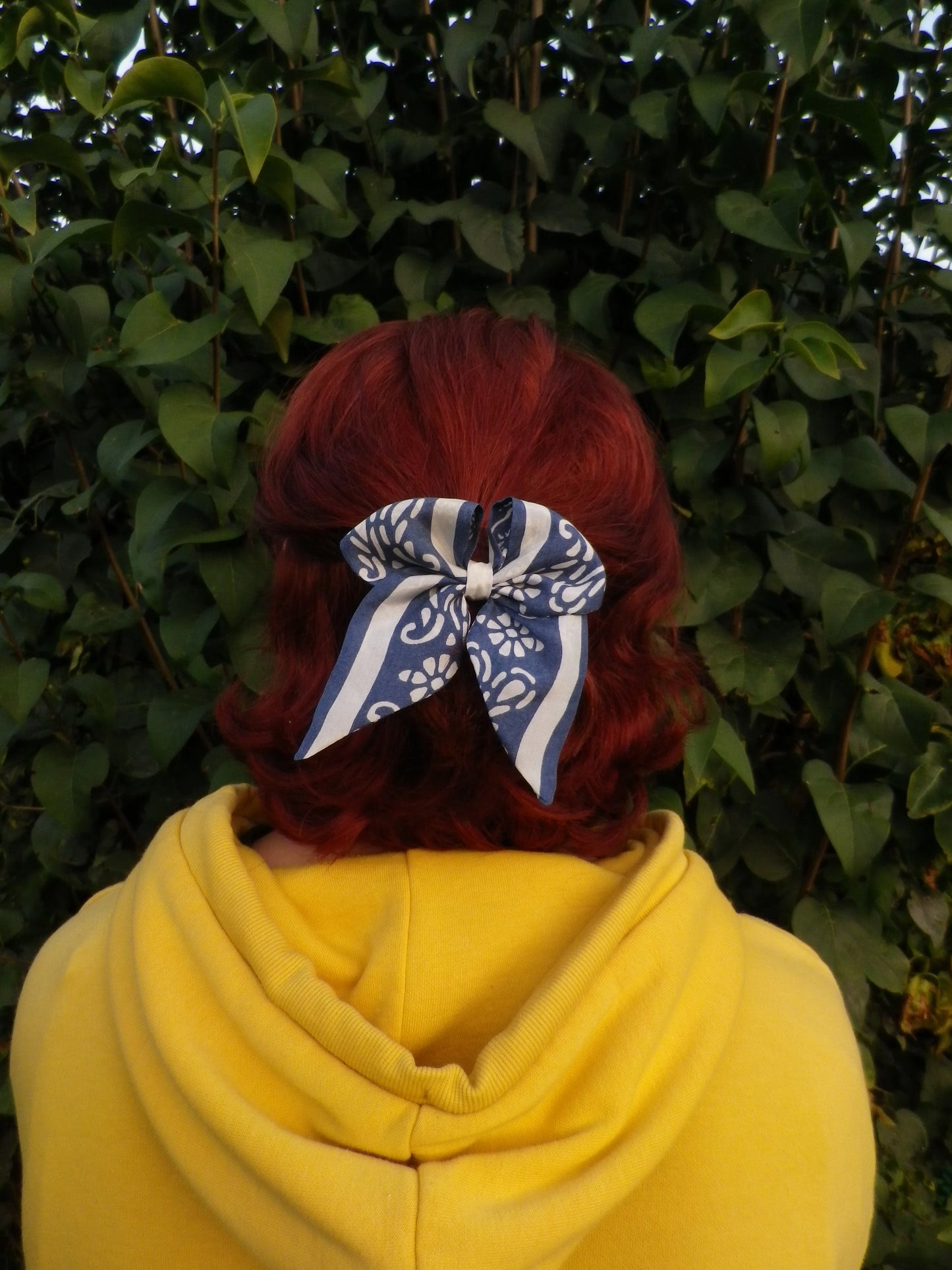 Petit noeud cheveux foulard upcyclé