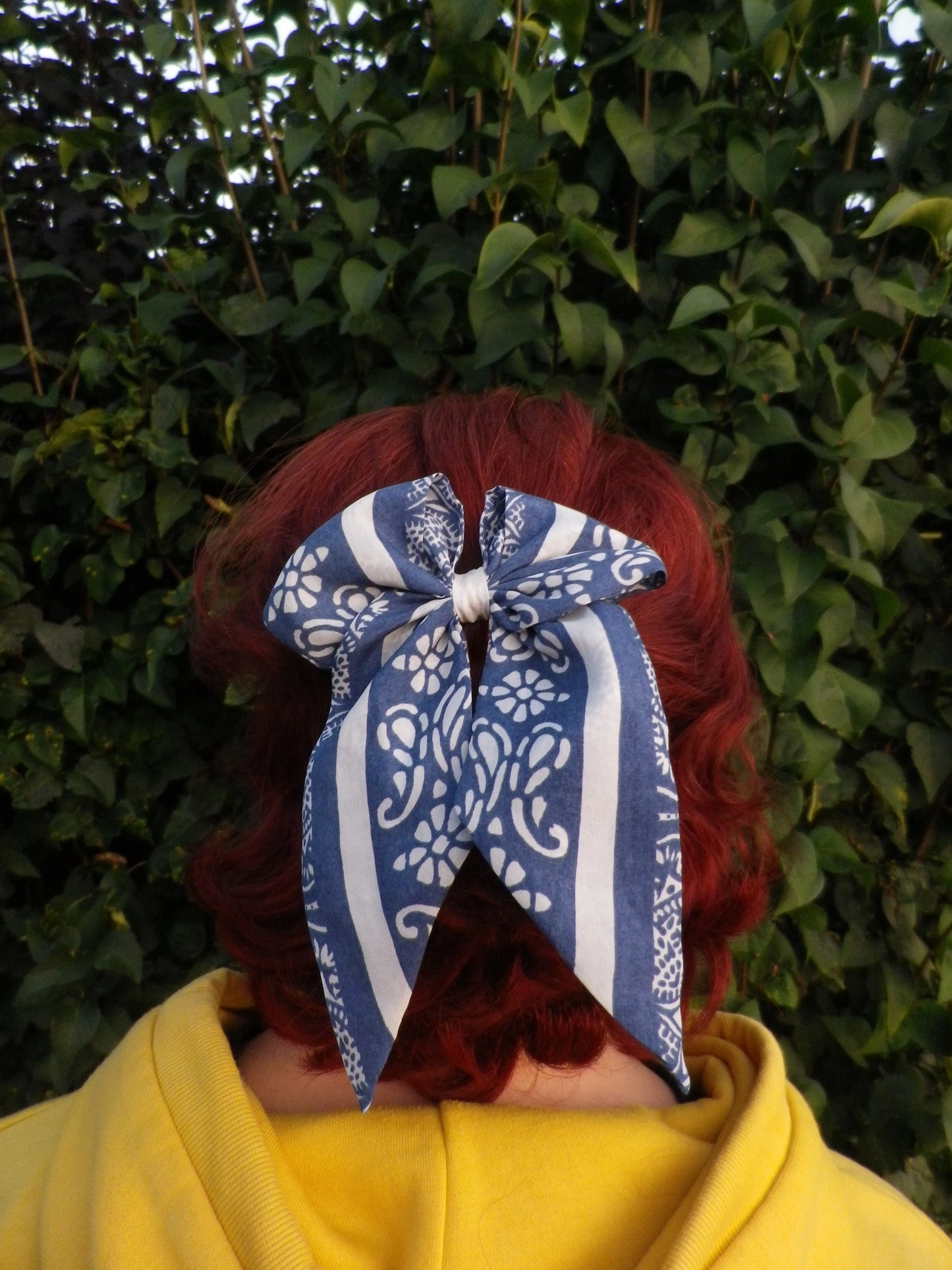 Grand noeud cheveux foulard upcyclé