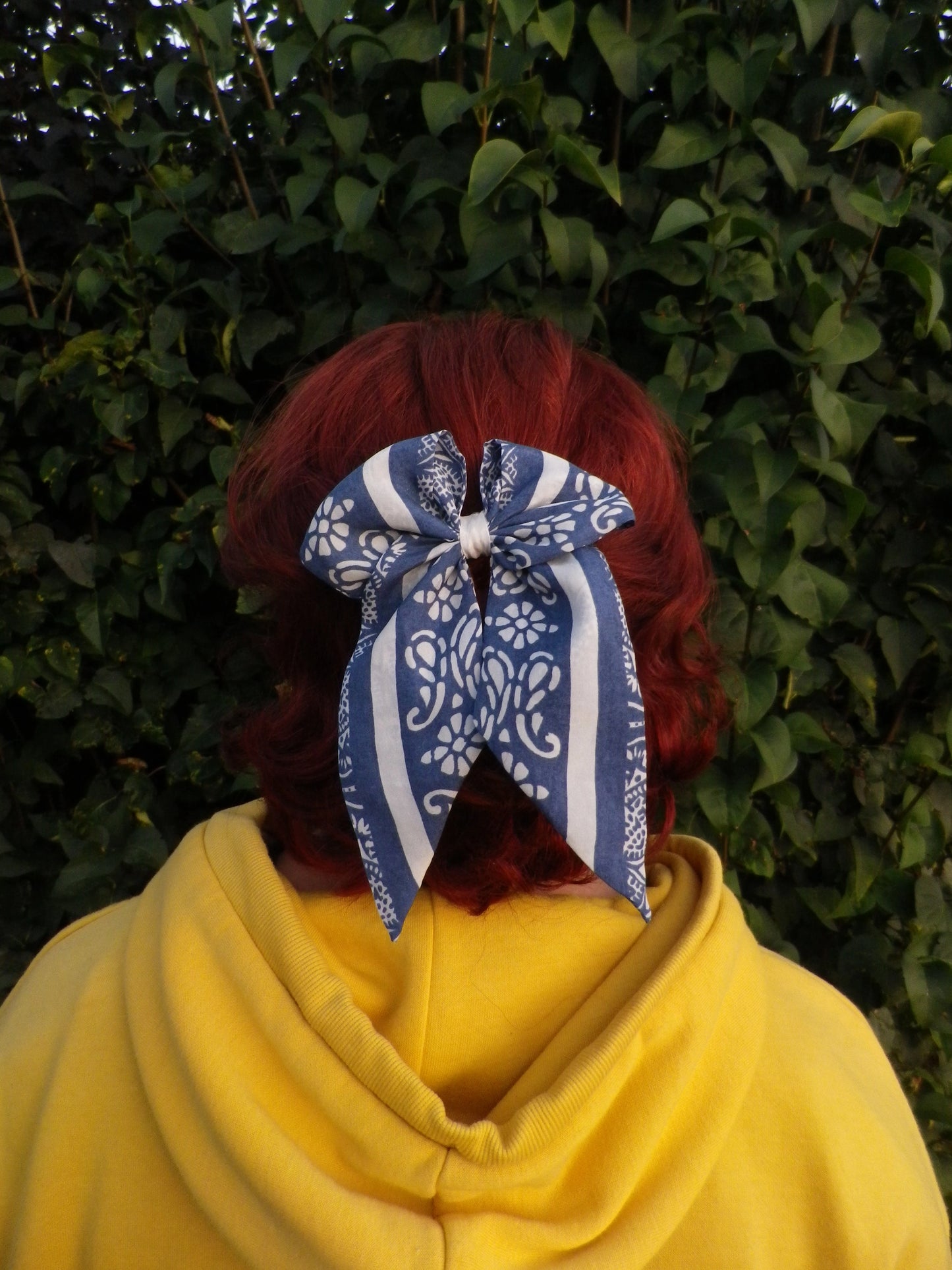 Grand noeud cheveux foulard upcyclé