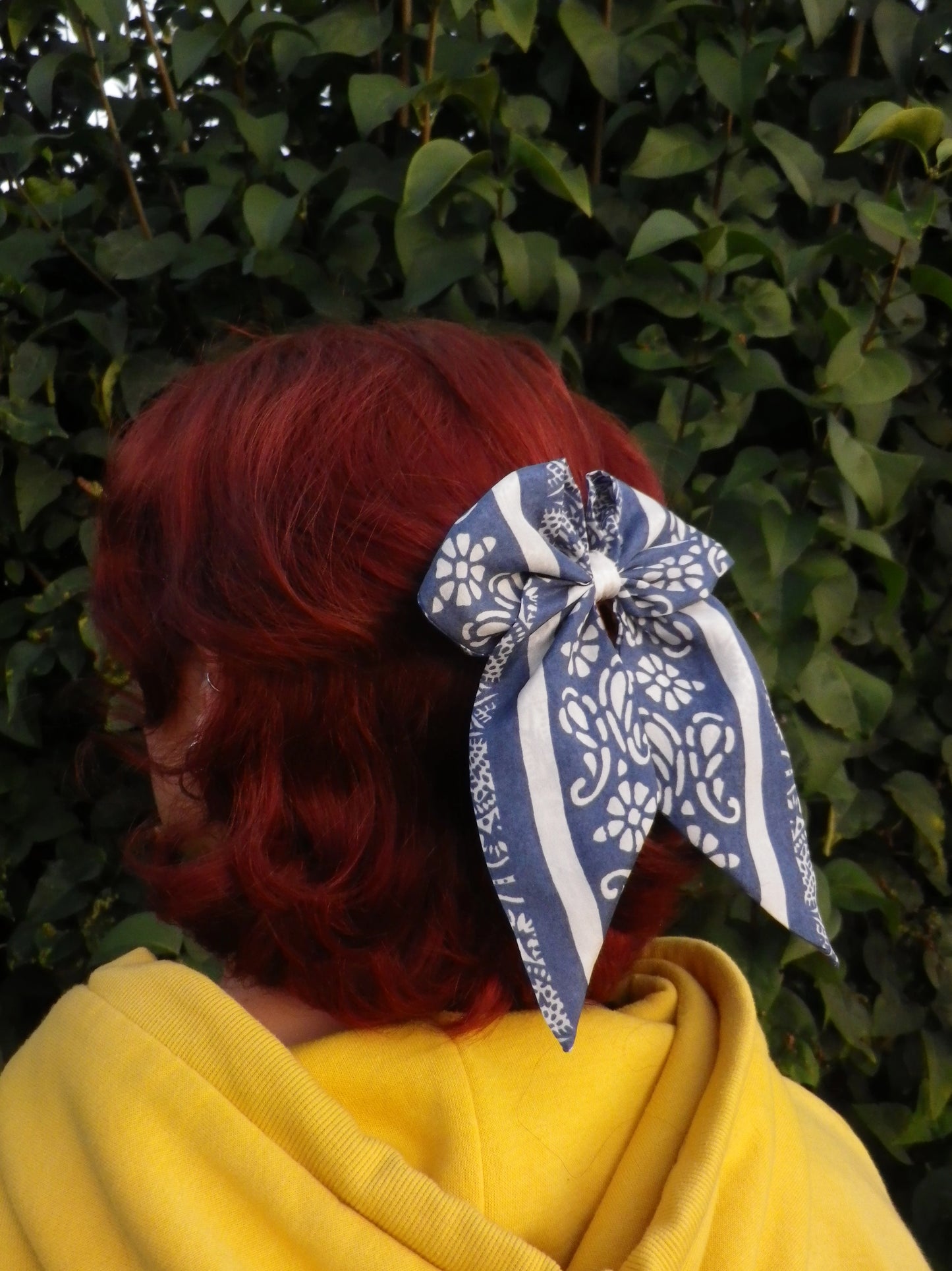 Grand noeud cheveux foulard upcyclé