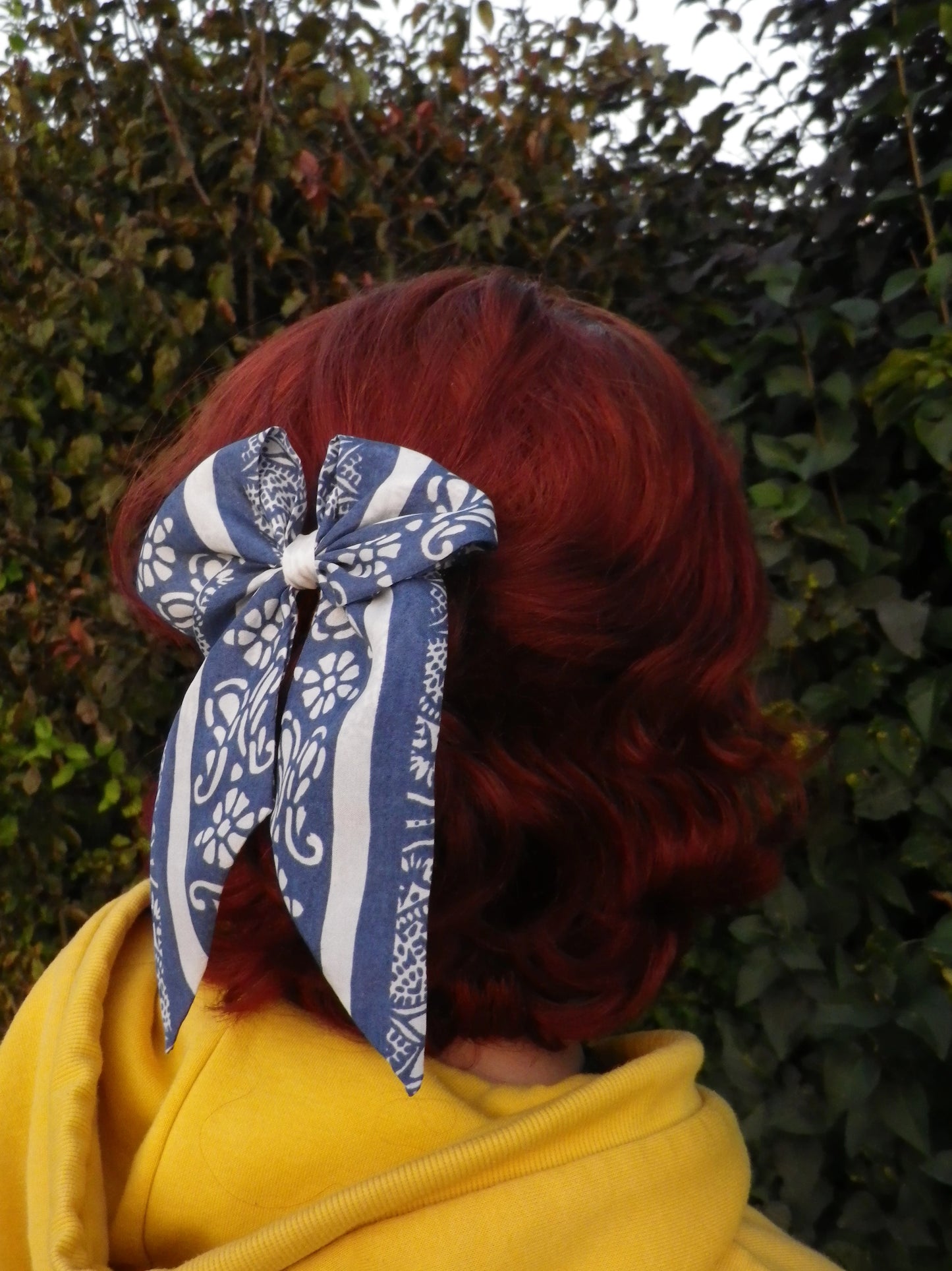 Grand noeud cheveux foulard upcyclé
