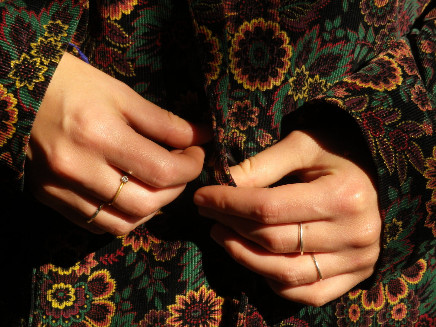 Veste blazer fleurie en velours fin T.M