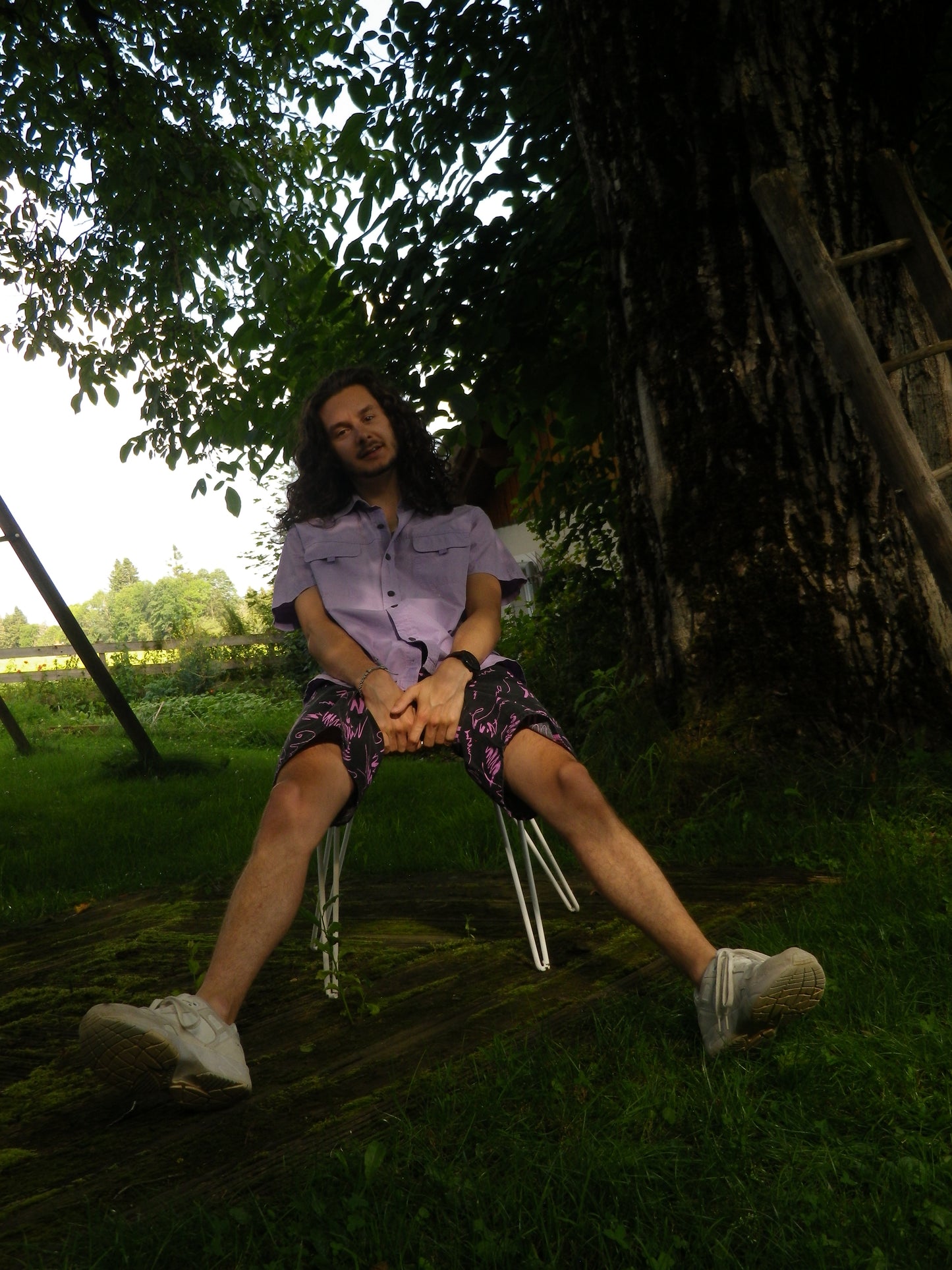 Chemise violette à manches courtes T.S