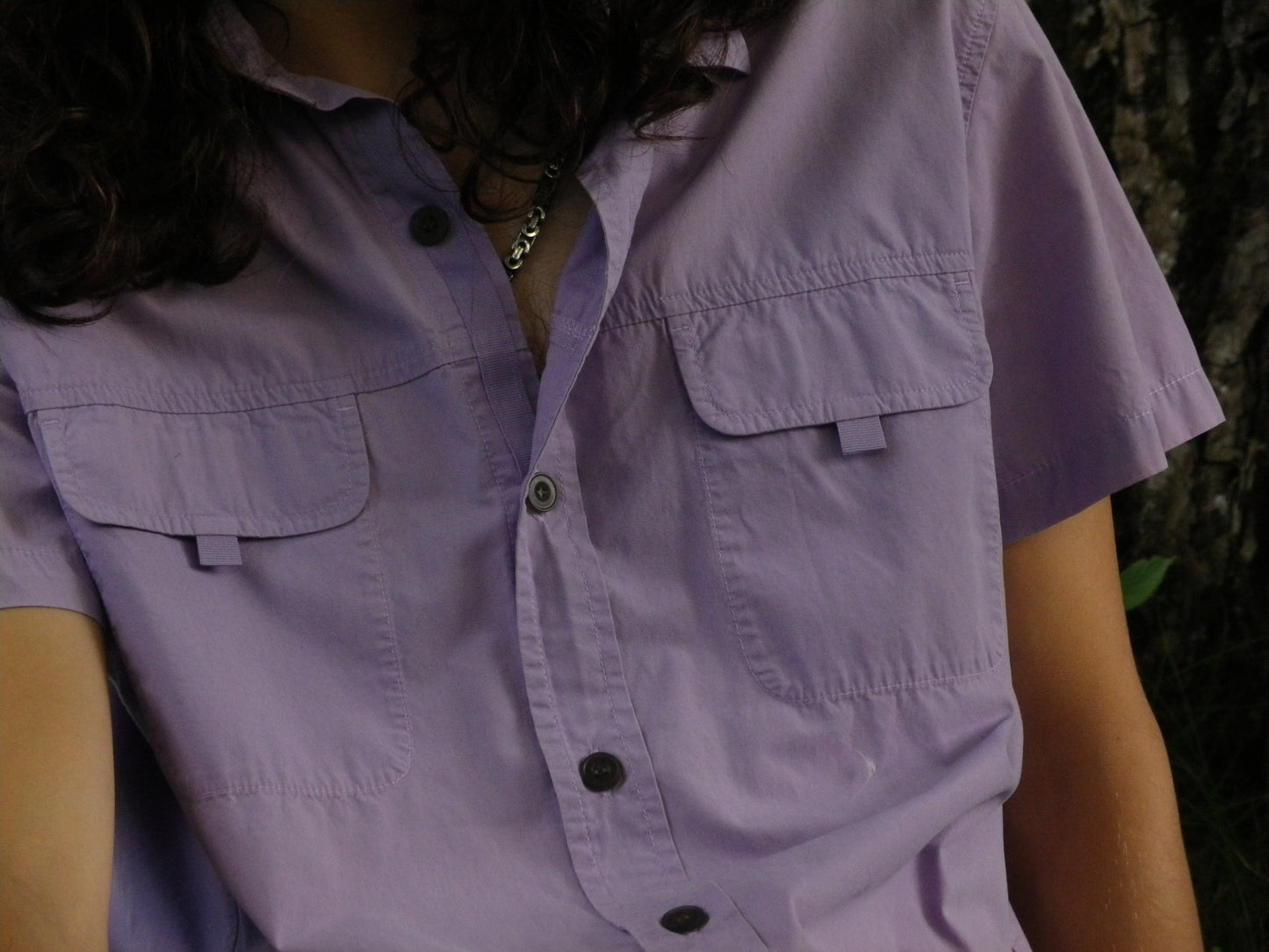 Chemise violette à manches courtes T.S
