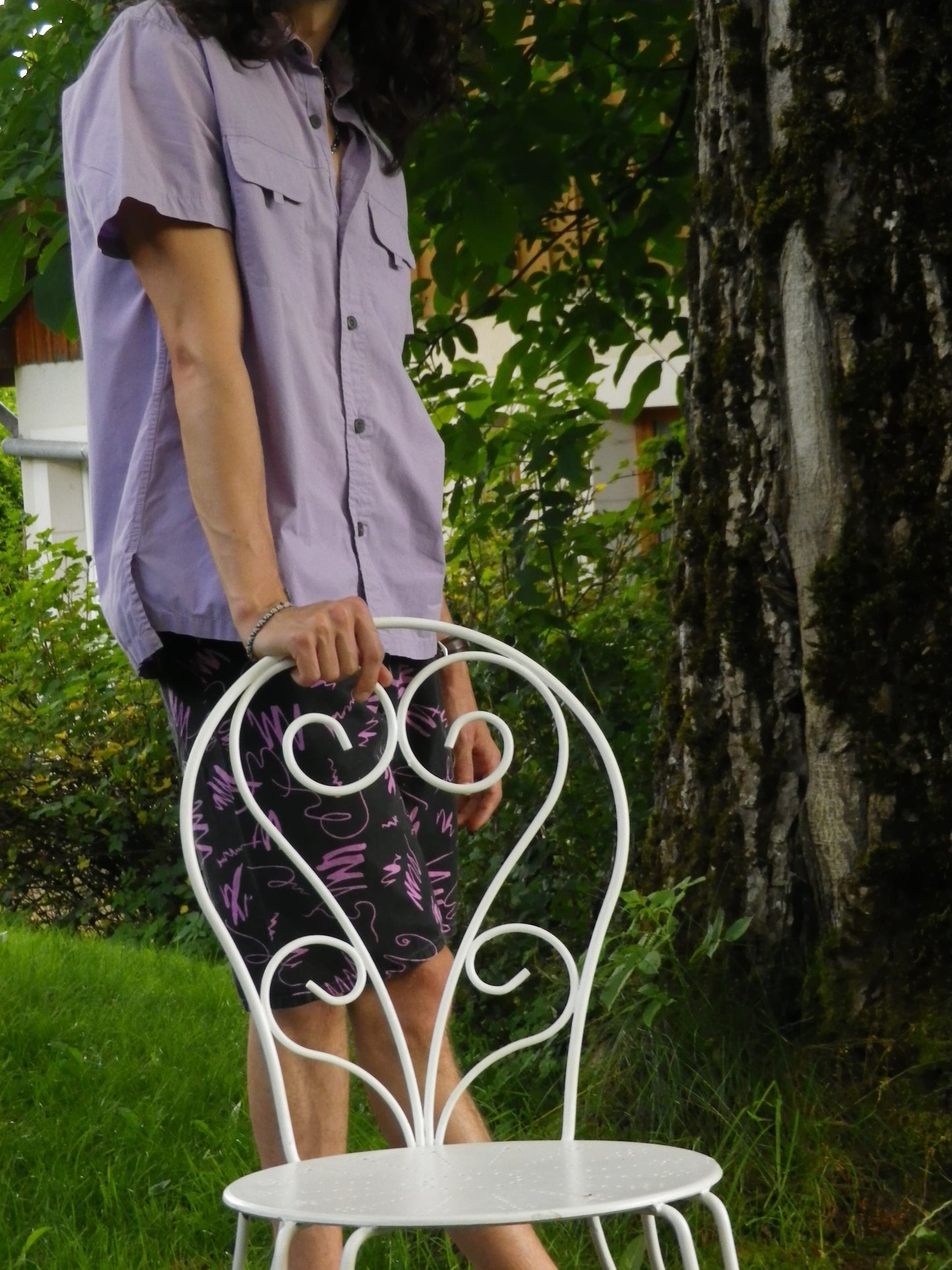Chemise violette à manches courtes T.S