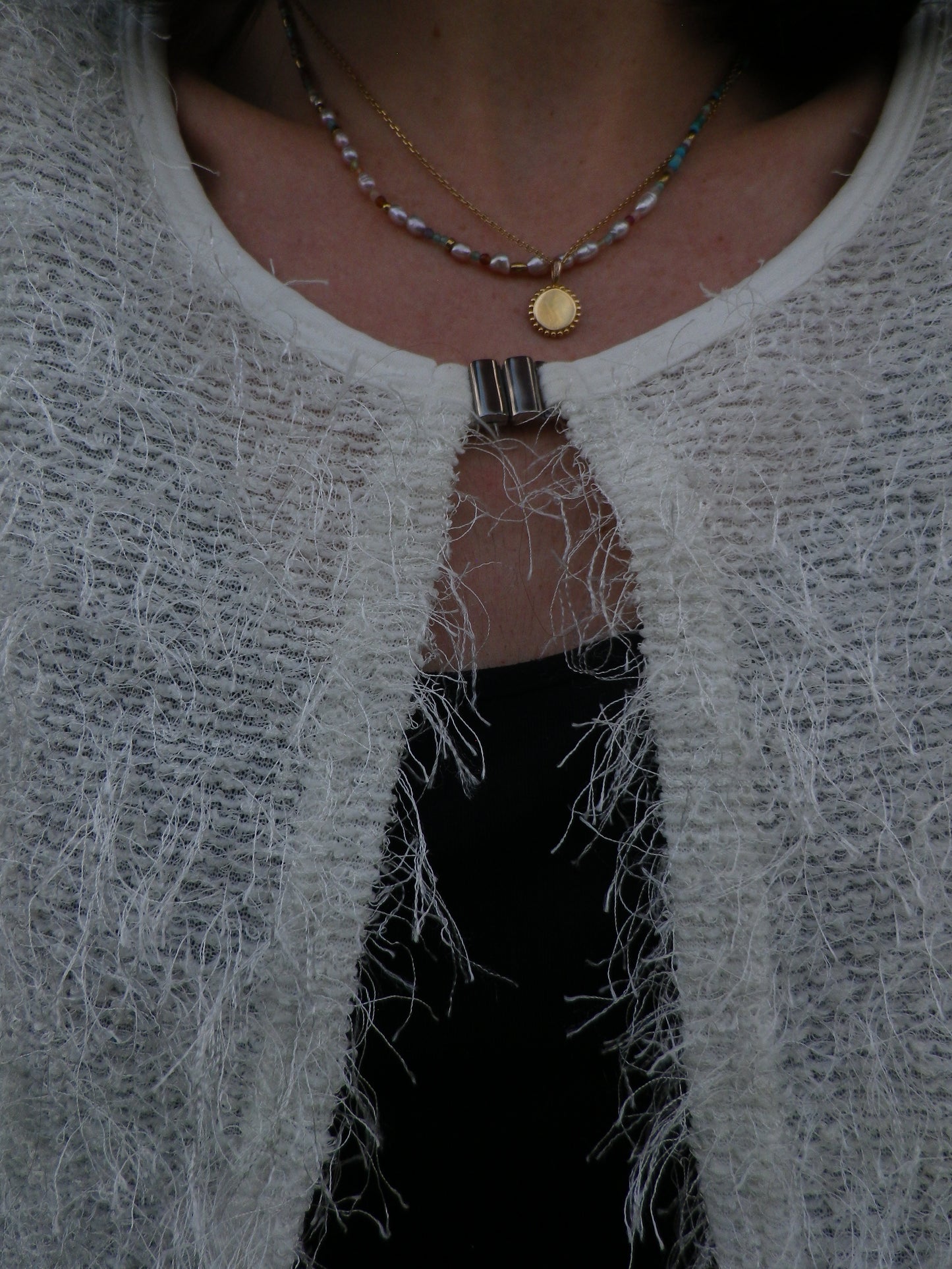 Gilet blanc poilu T.S-M-L