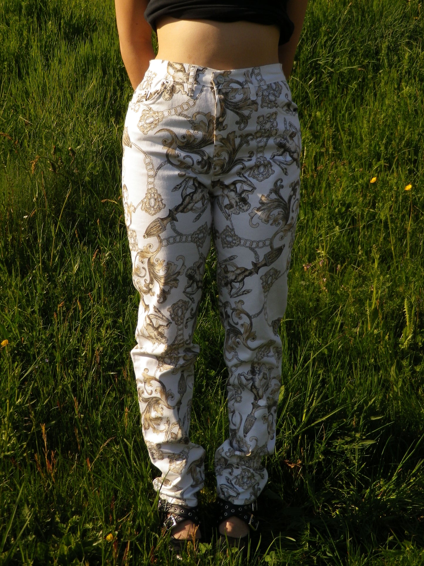 Jeans Cottonade Paris imprimés anges T.42
