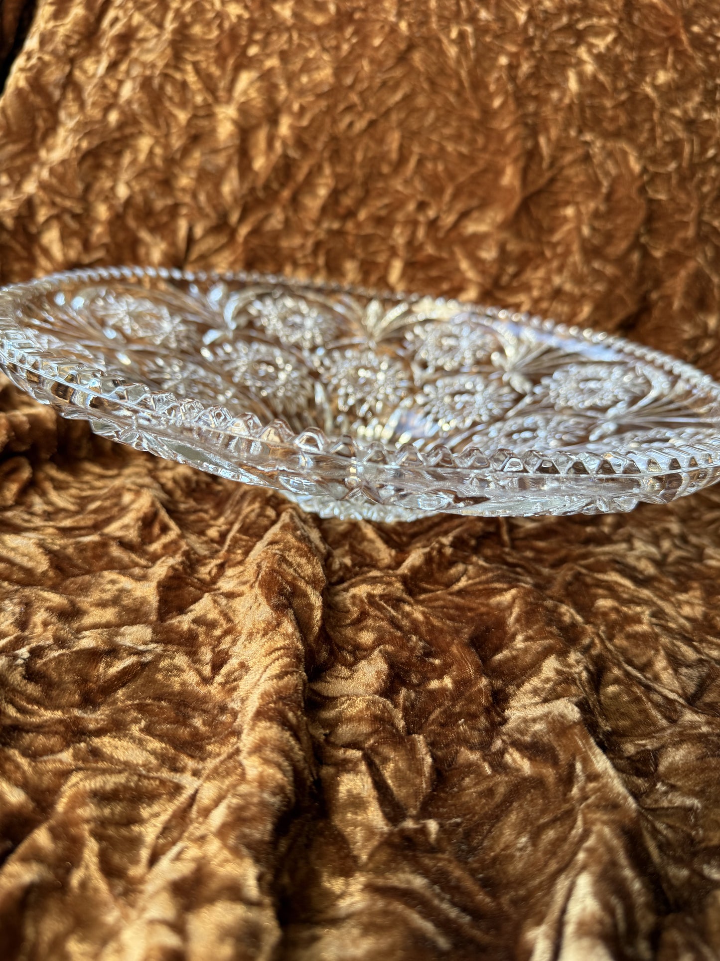 Grand plat en verre vintage