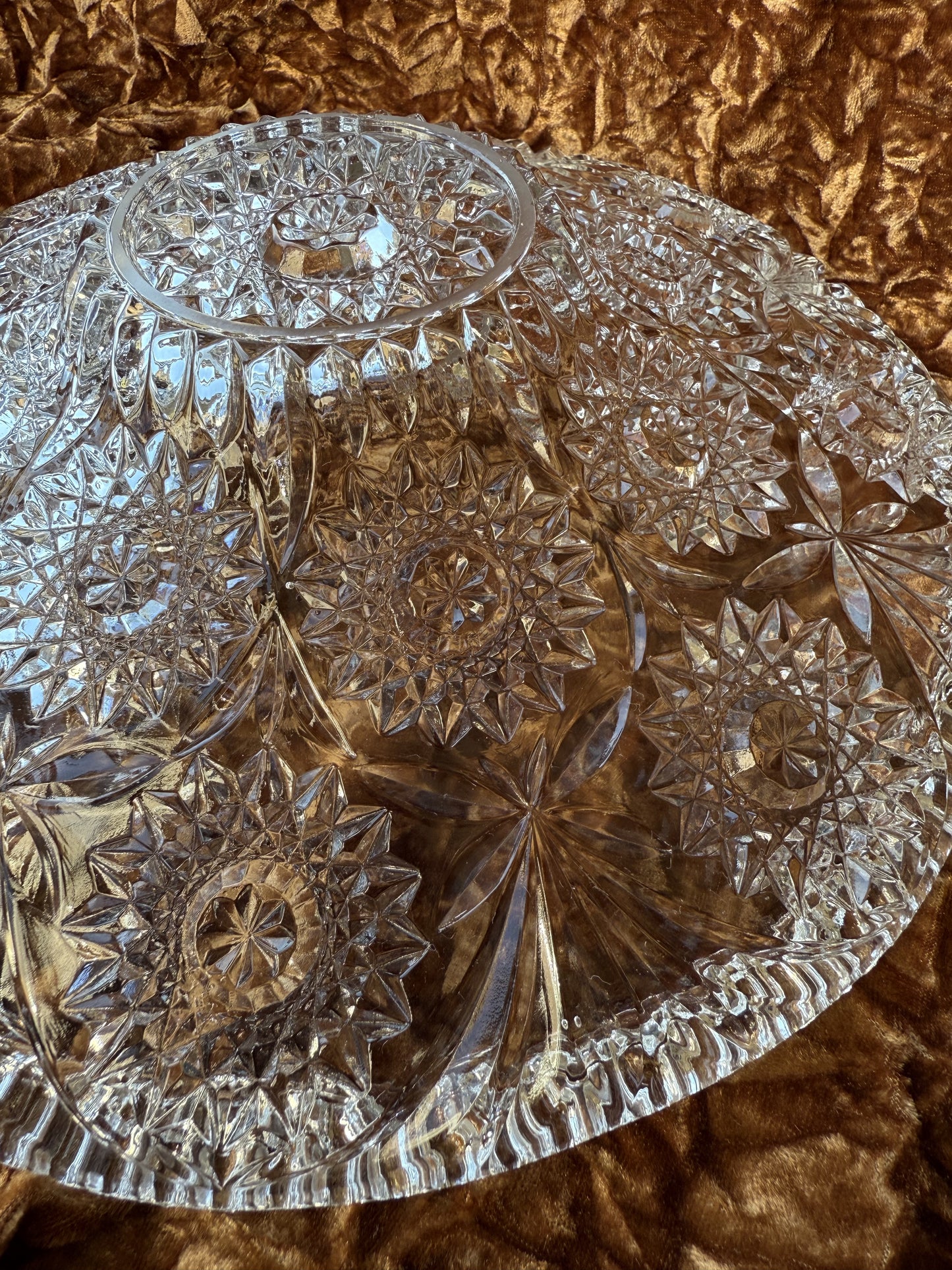 Grand plat en verre vintage