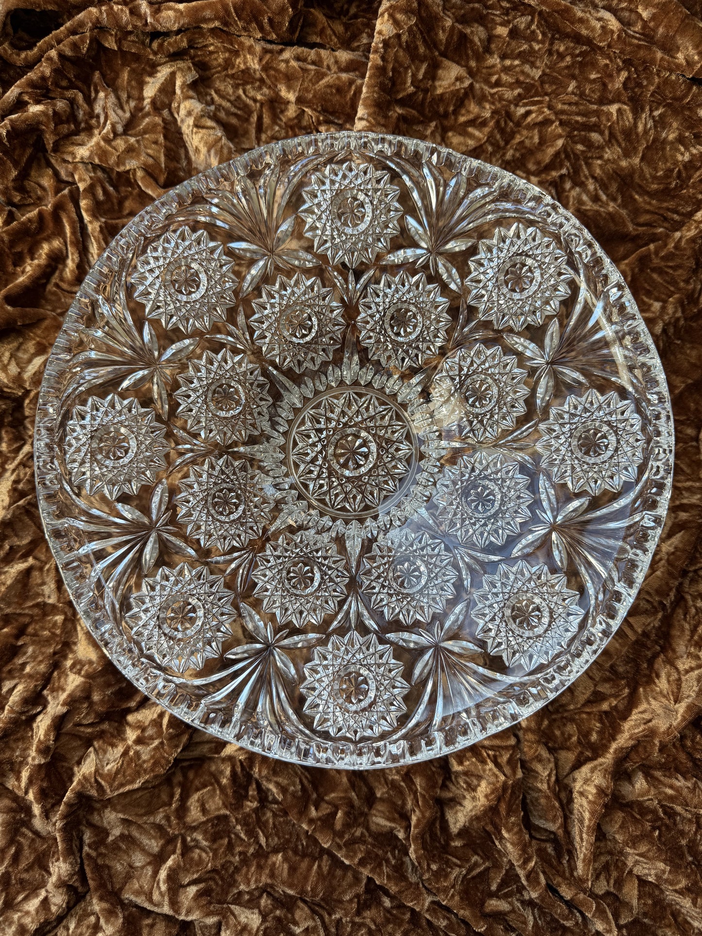 Grand plat en verre vintage
