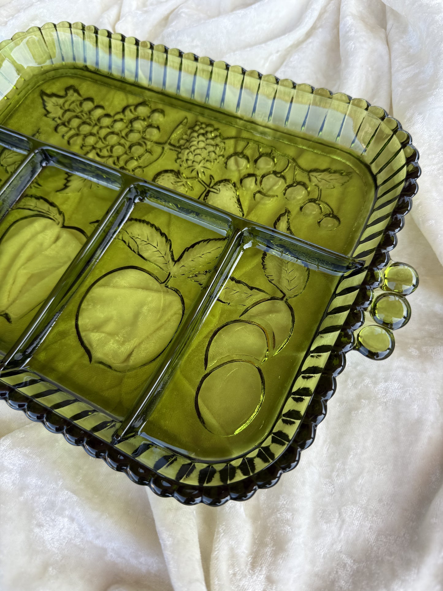 Plateau en verre compartimenté Indiana Carnival Glass