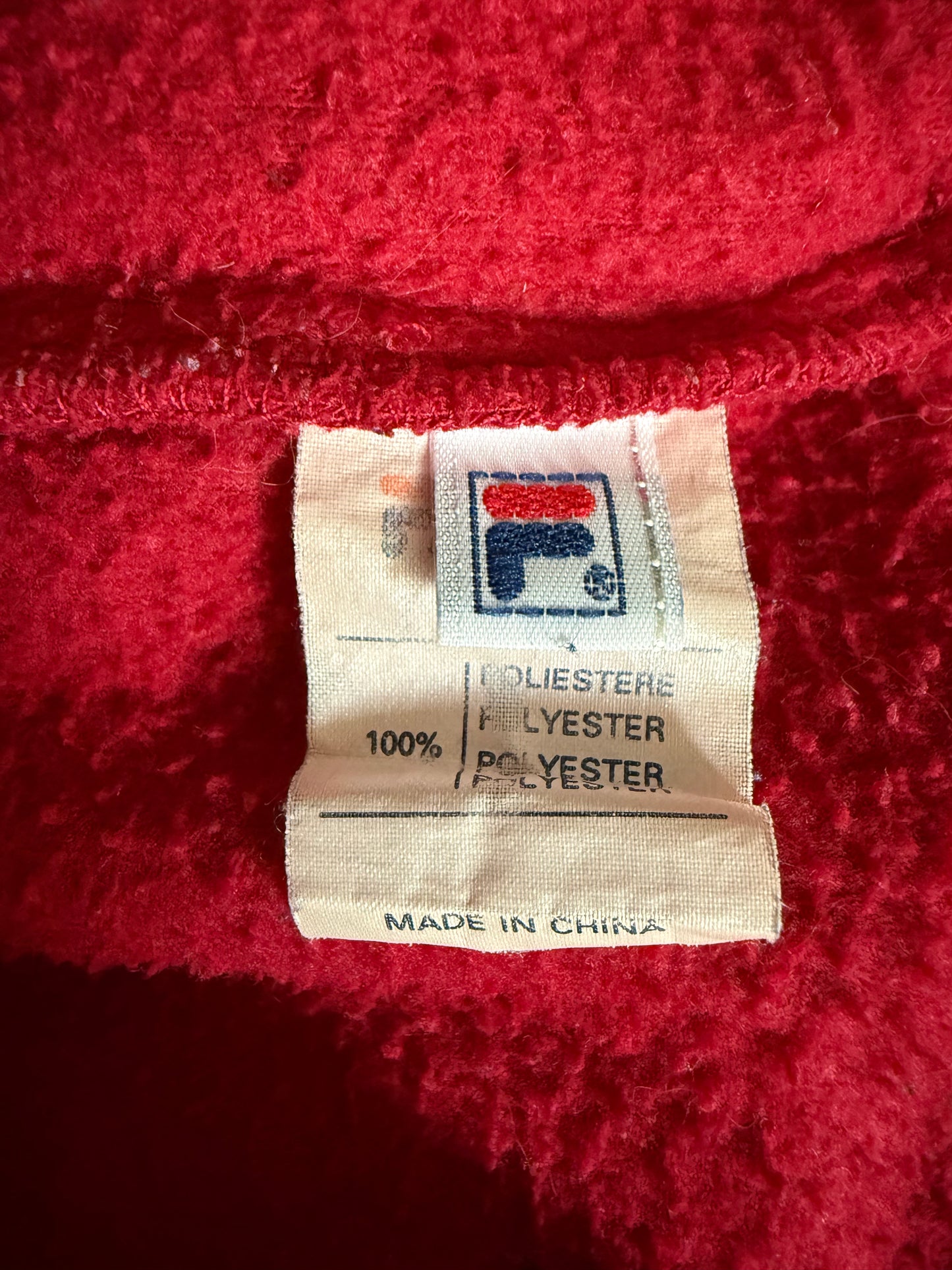 Pull polaire rouge Fila T.42