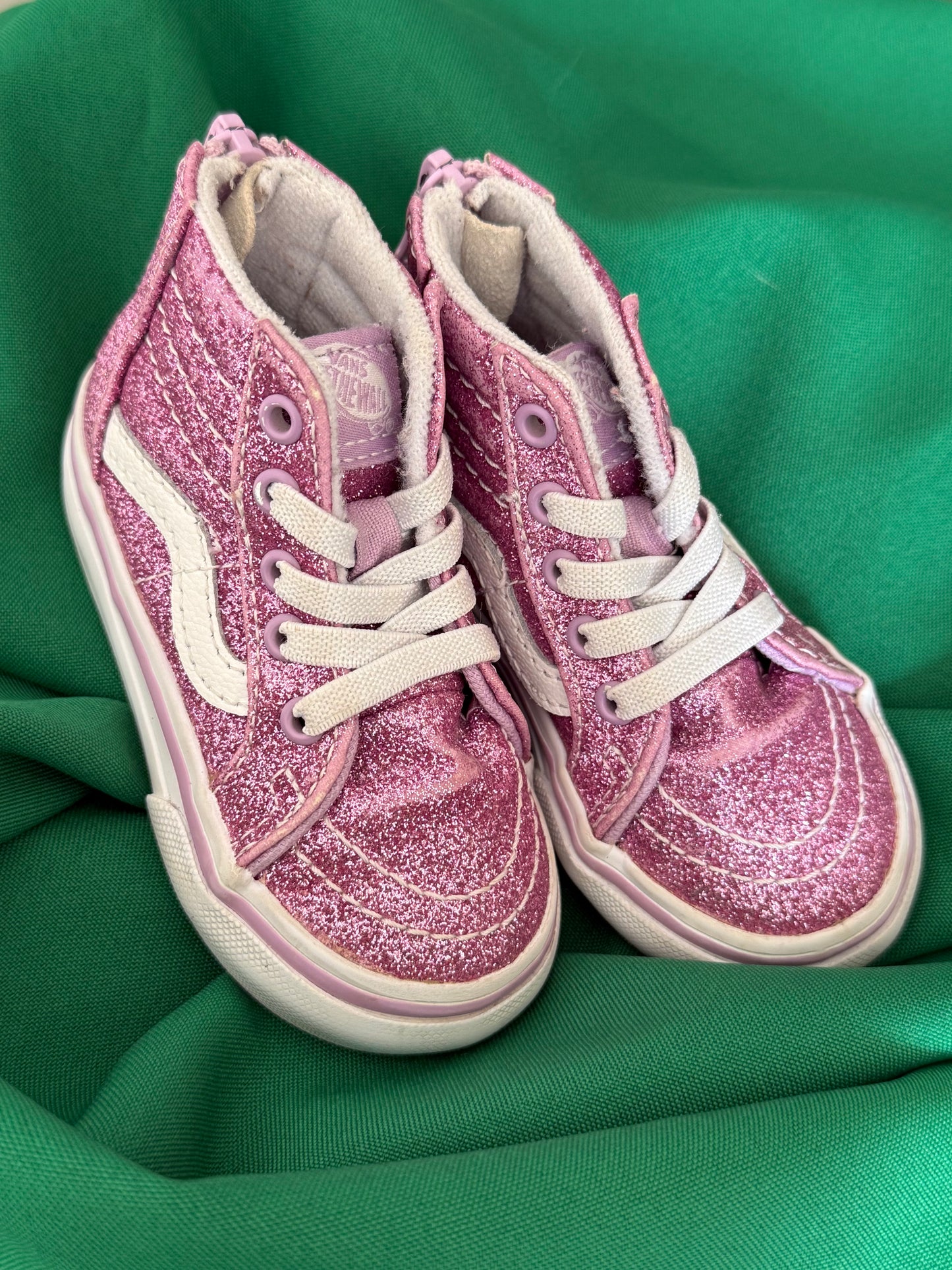 Vans roses à paillettes enfant T.19