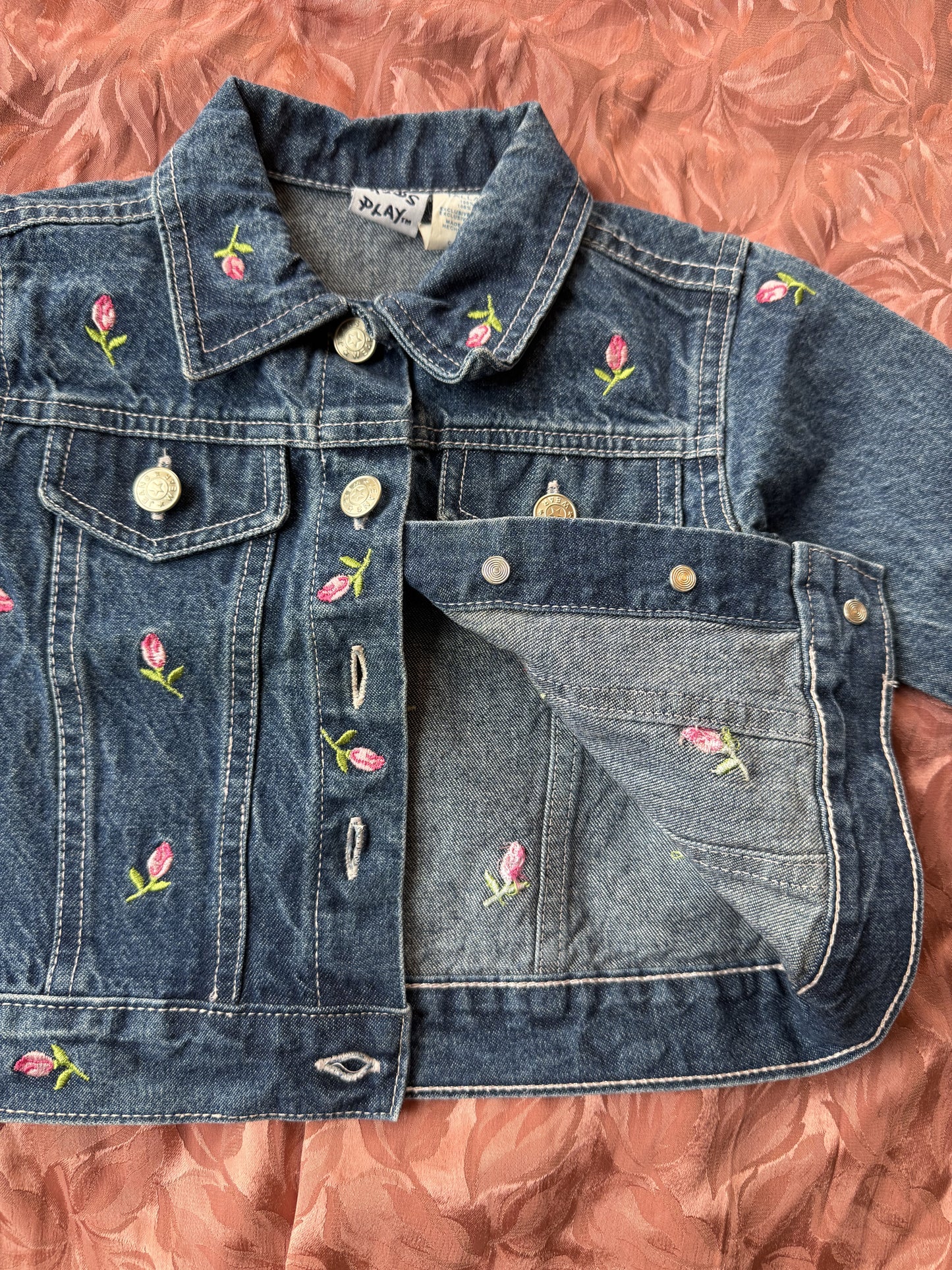 Veste en jeans tulipes brodées Kids Play T.12 mois