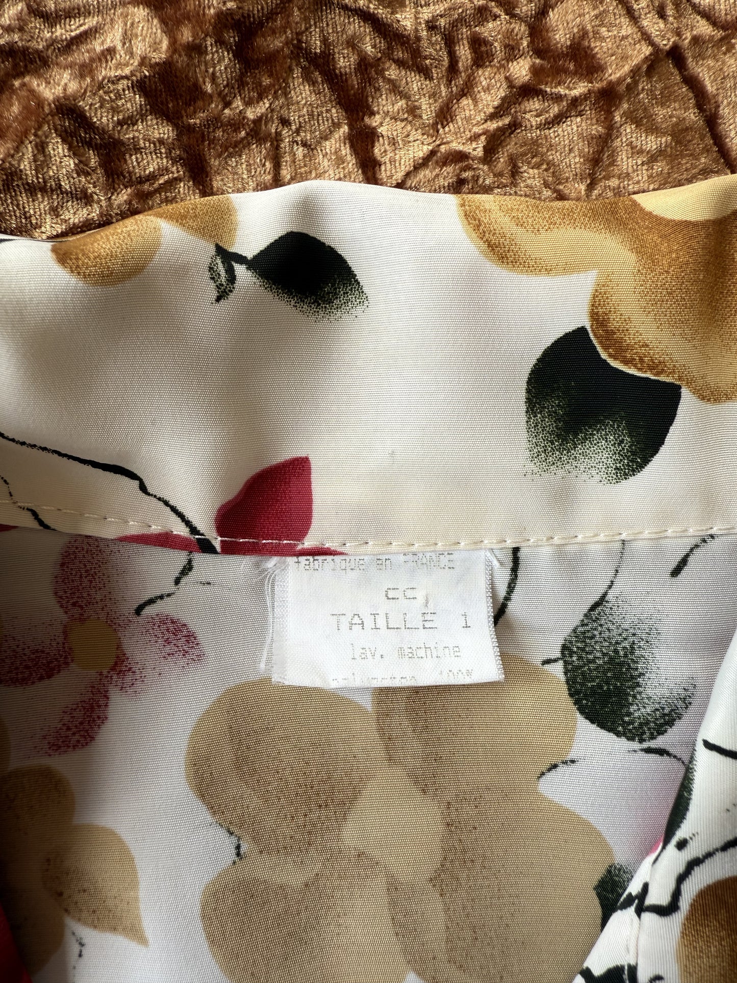 Chemise vintage fleurie à manches courtes T.S-M-L