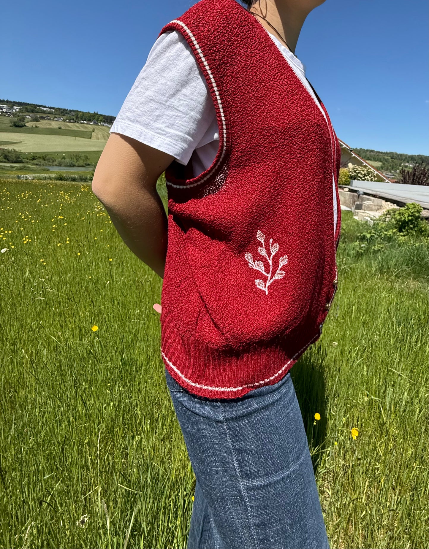 Gilet sans manche brodé Schachenmayr T.M-L-XL