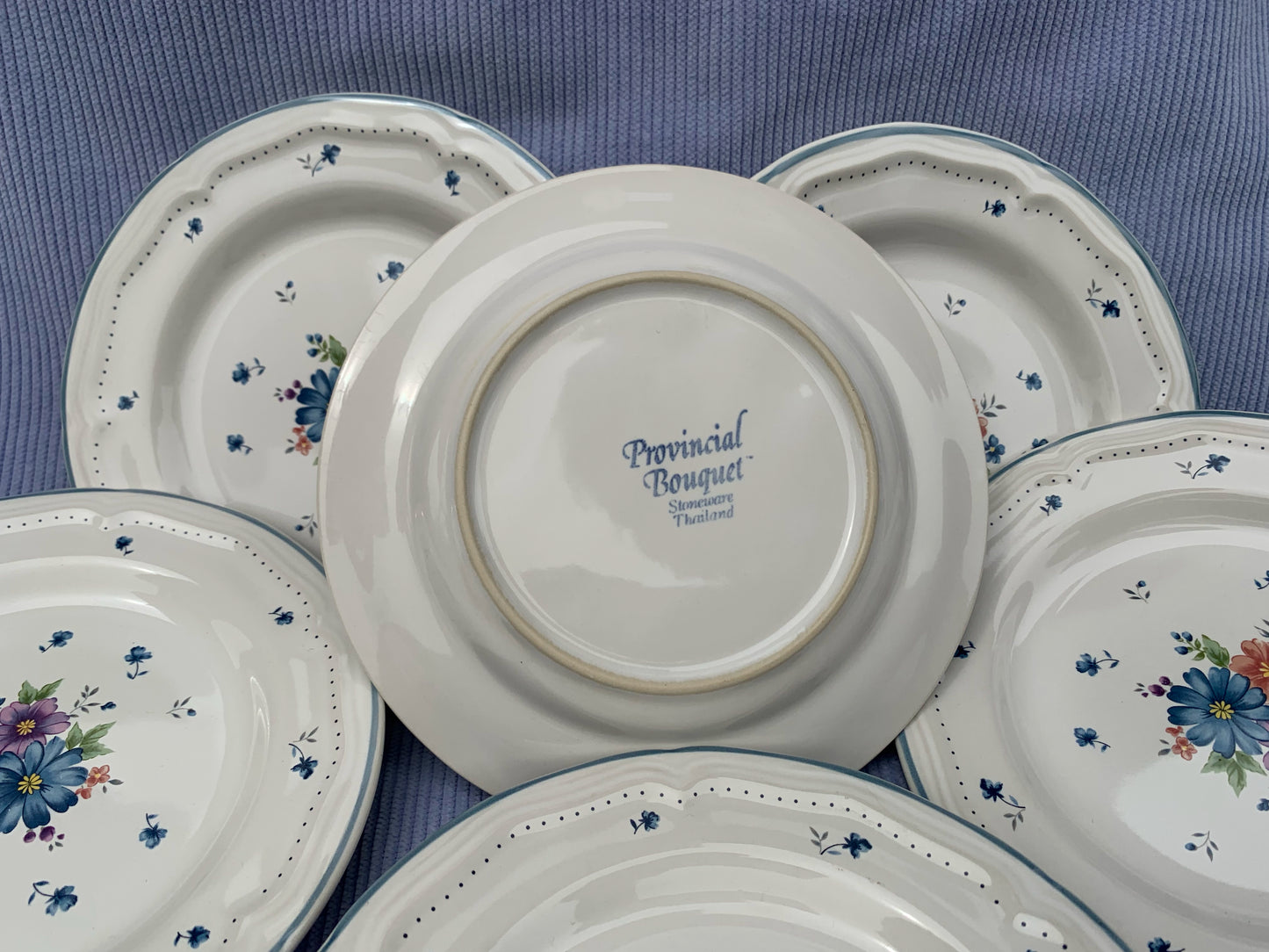 Six assiettes à dessert Provincial Bouquet