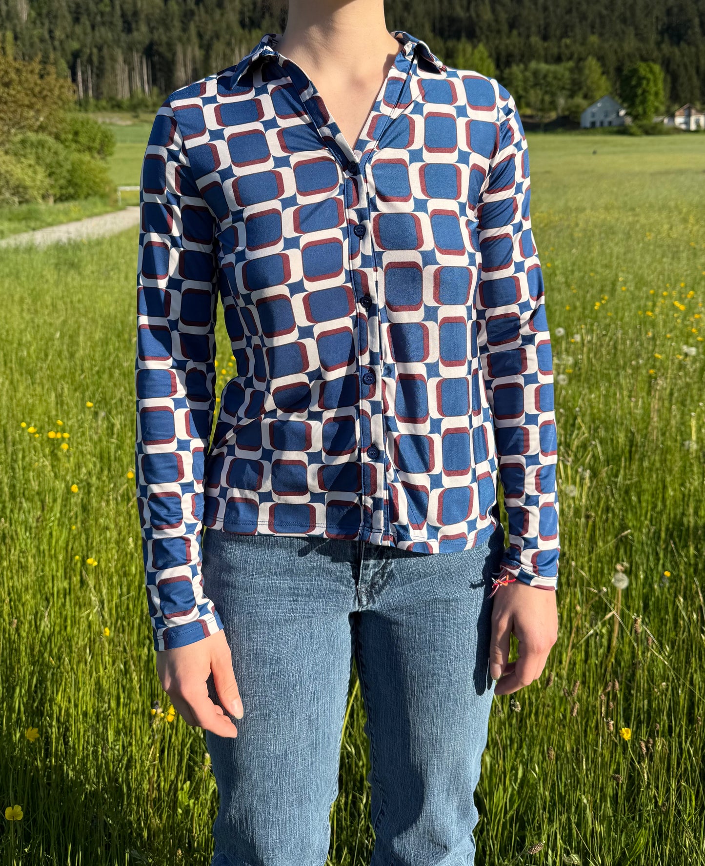 Chemisier Grain de malice imprimés rétro T.XS / S