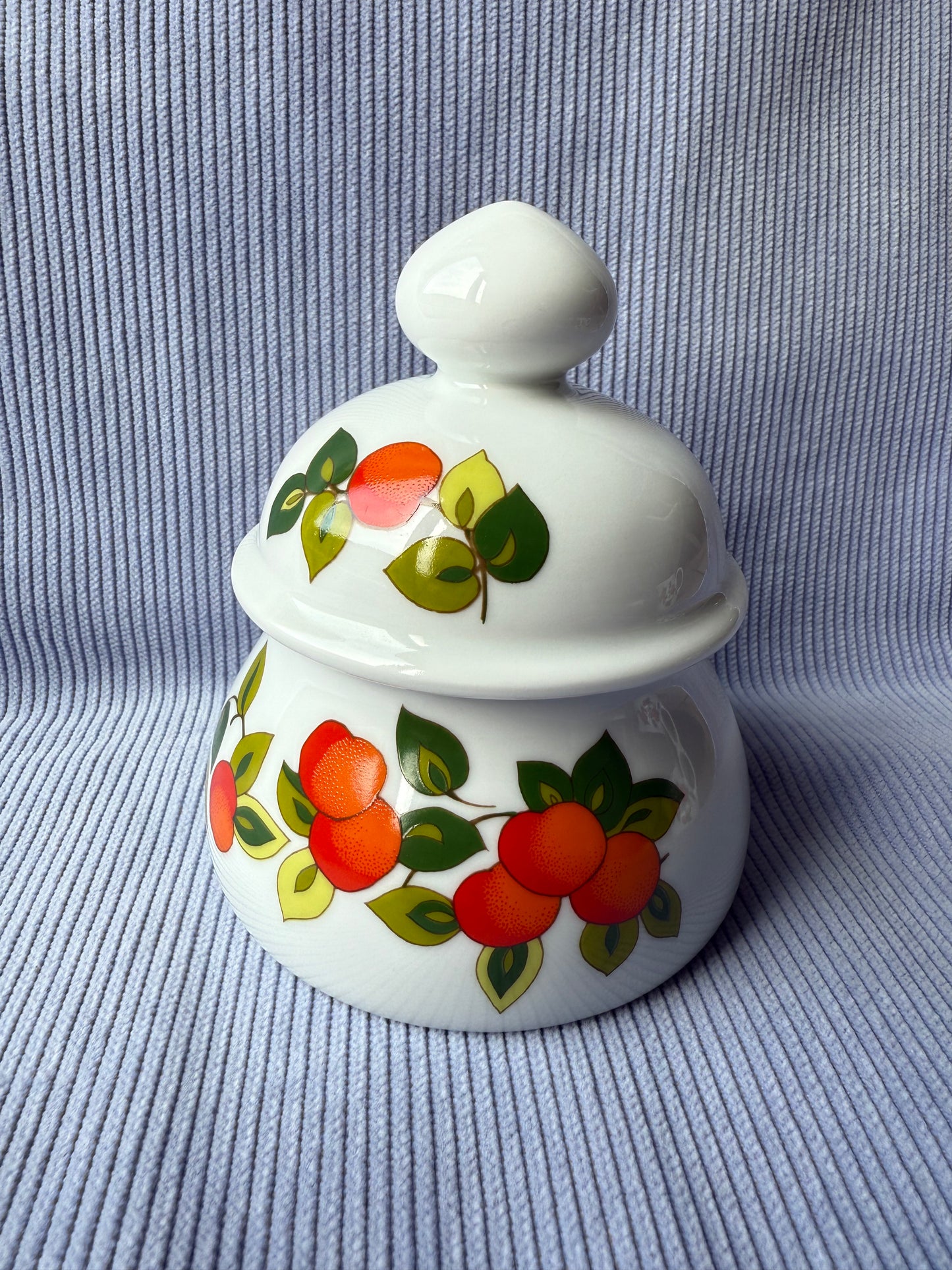 Duo de pots motifs oranges en porcelaine Bavaria Wunsiedel