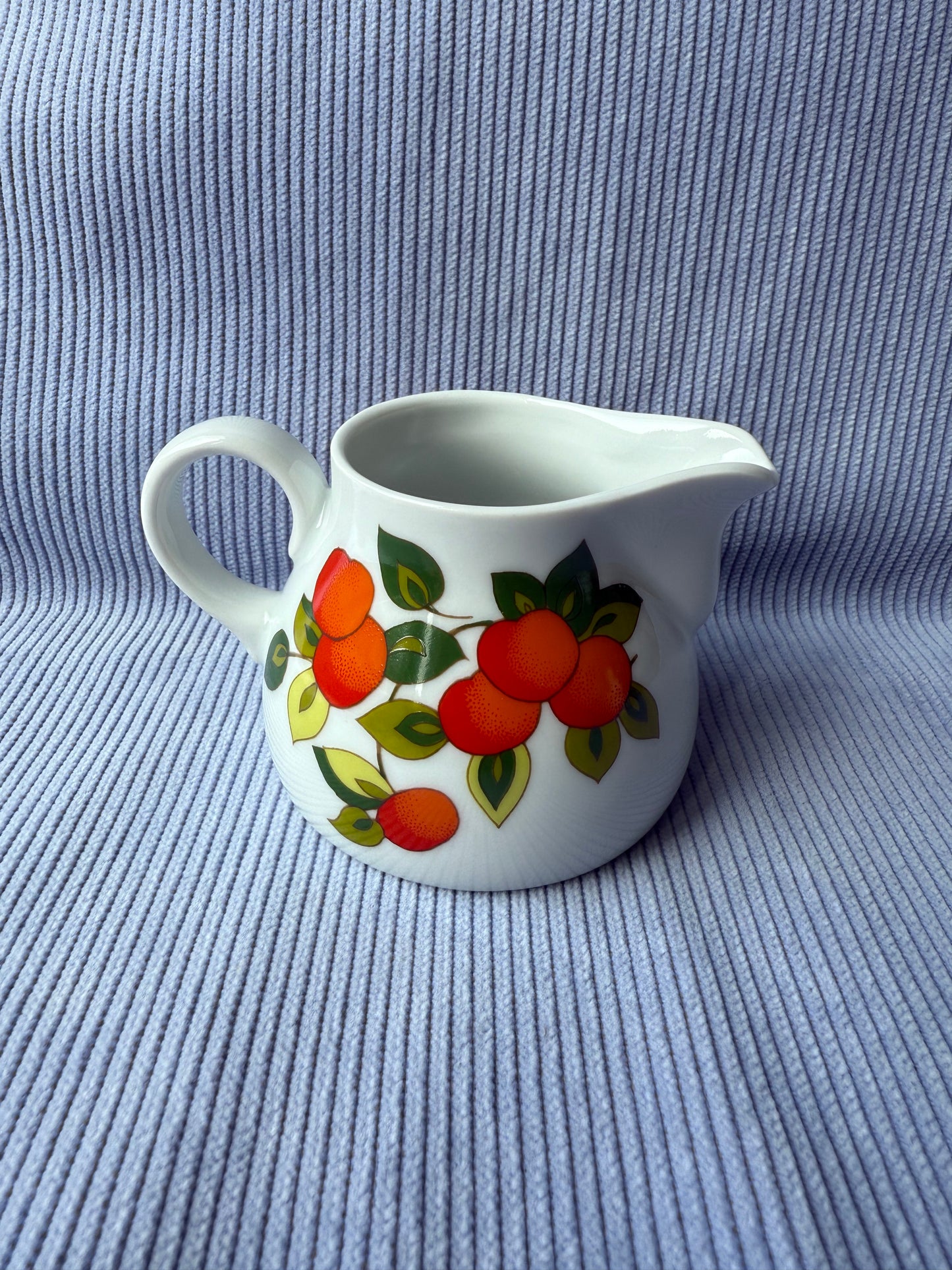 Duo de pots motifs oranges en porcelaine Bavaria Wunsiedel