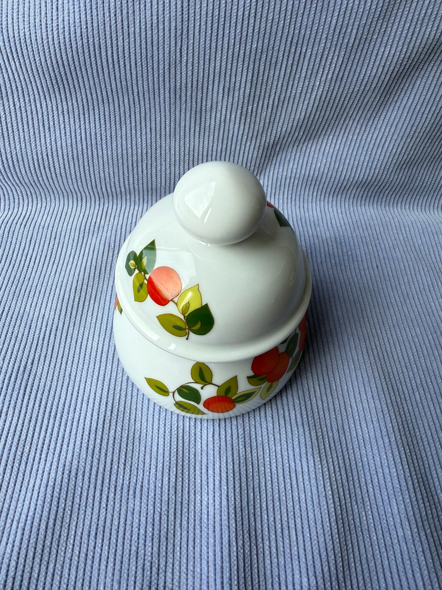 Duo de pots motifs oranges en porcelaine Bavaria Wunsiedel
