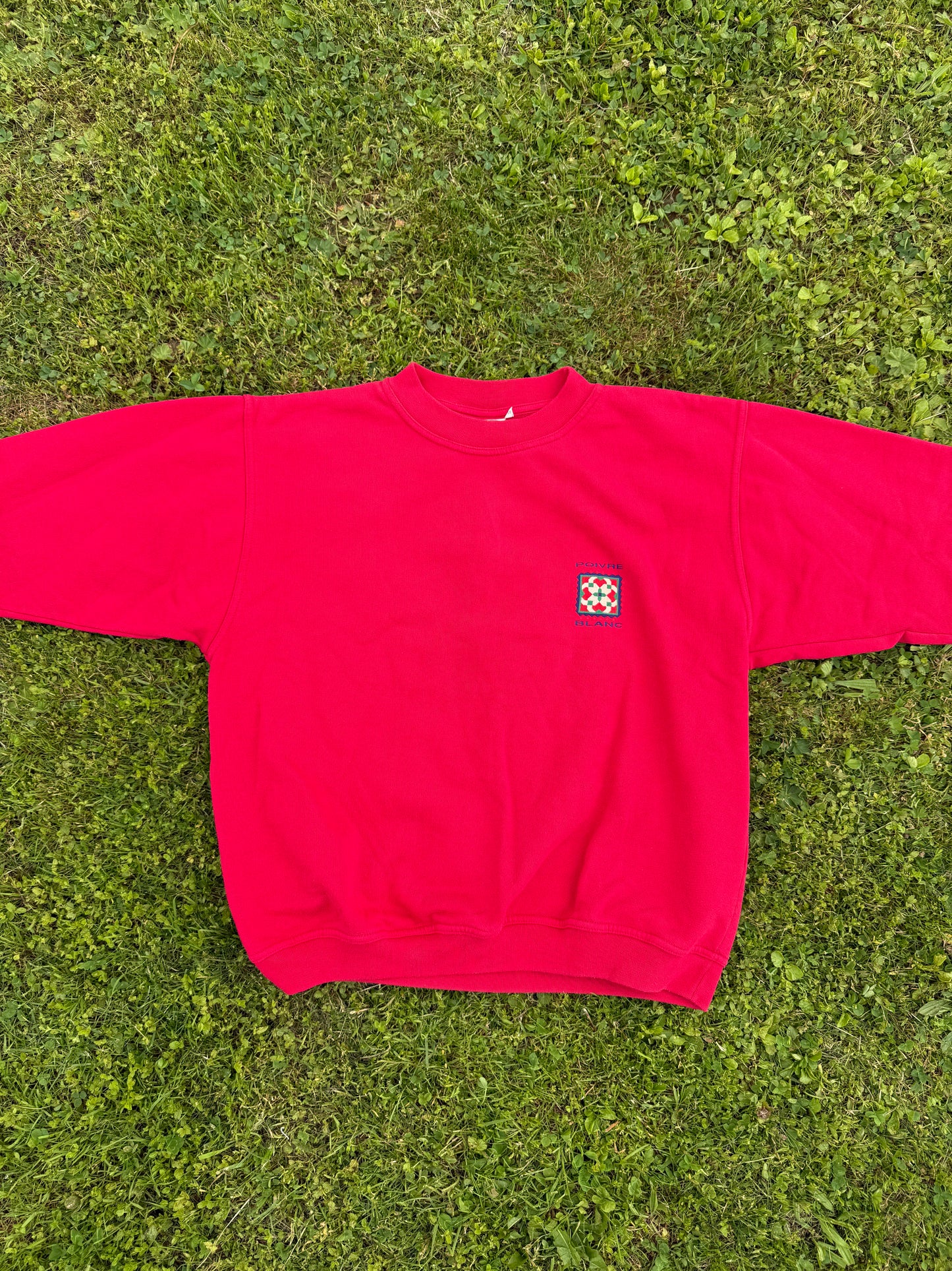 Pull Poivre Blanc vintage avec gros motif dans le dos T.S