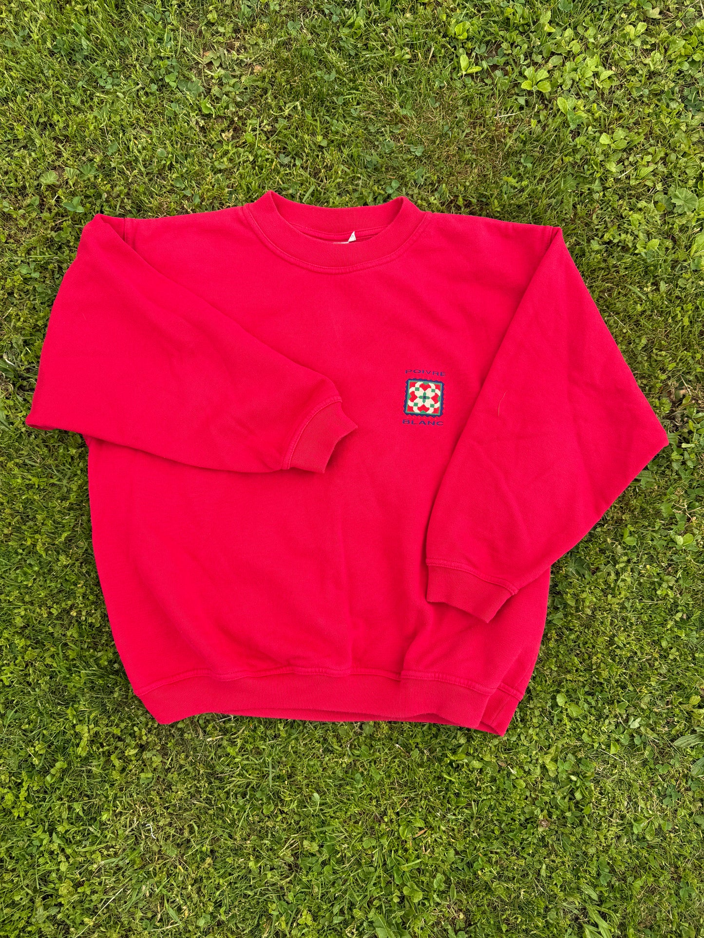 Pull Poivre Blanc vintage avec gros motif dans le dos T.S