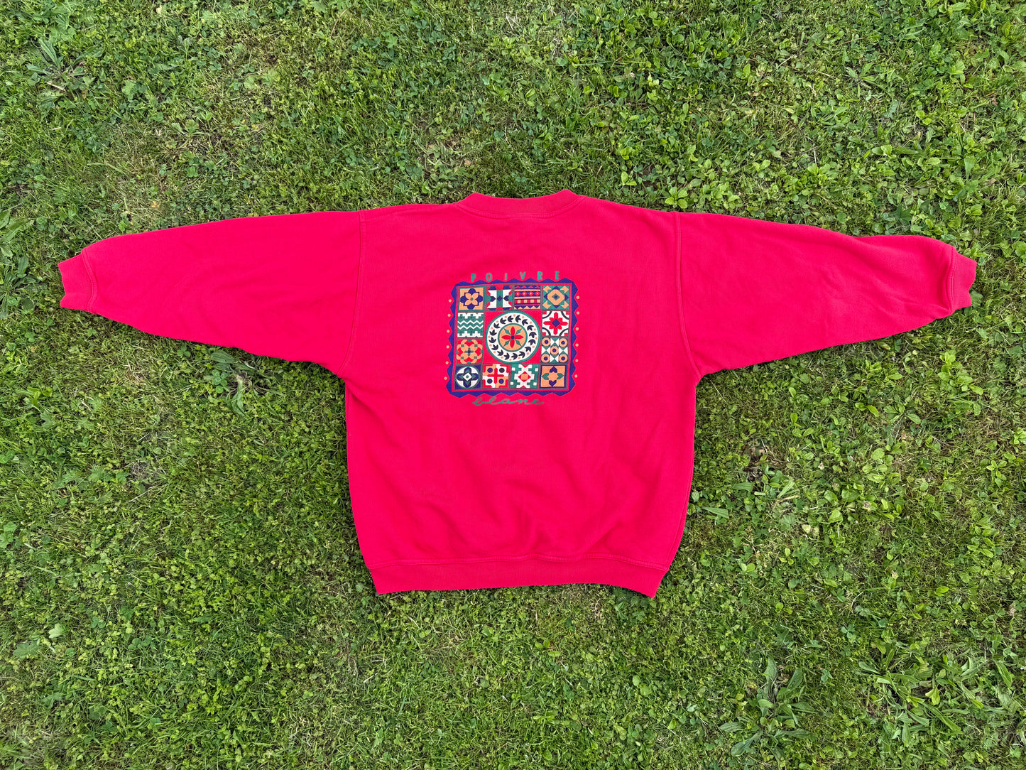 Pull Poivre Blanc vintage avec gros motif dans le dos T.S