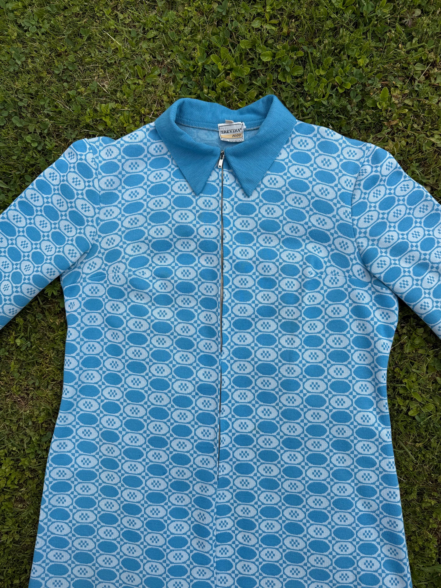 Robe à manches longues vintage Trevira 2000 T.S-M