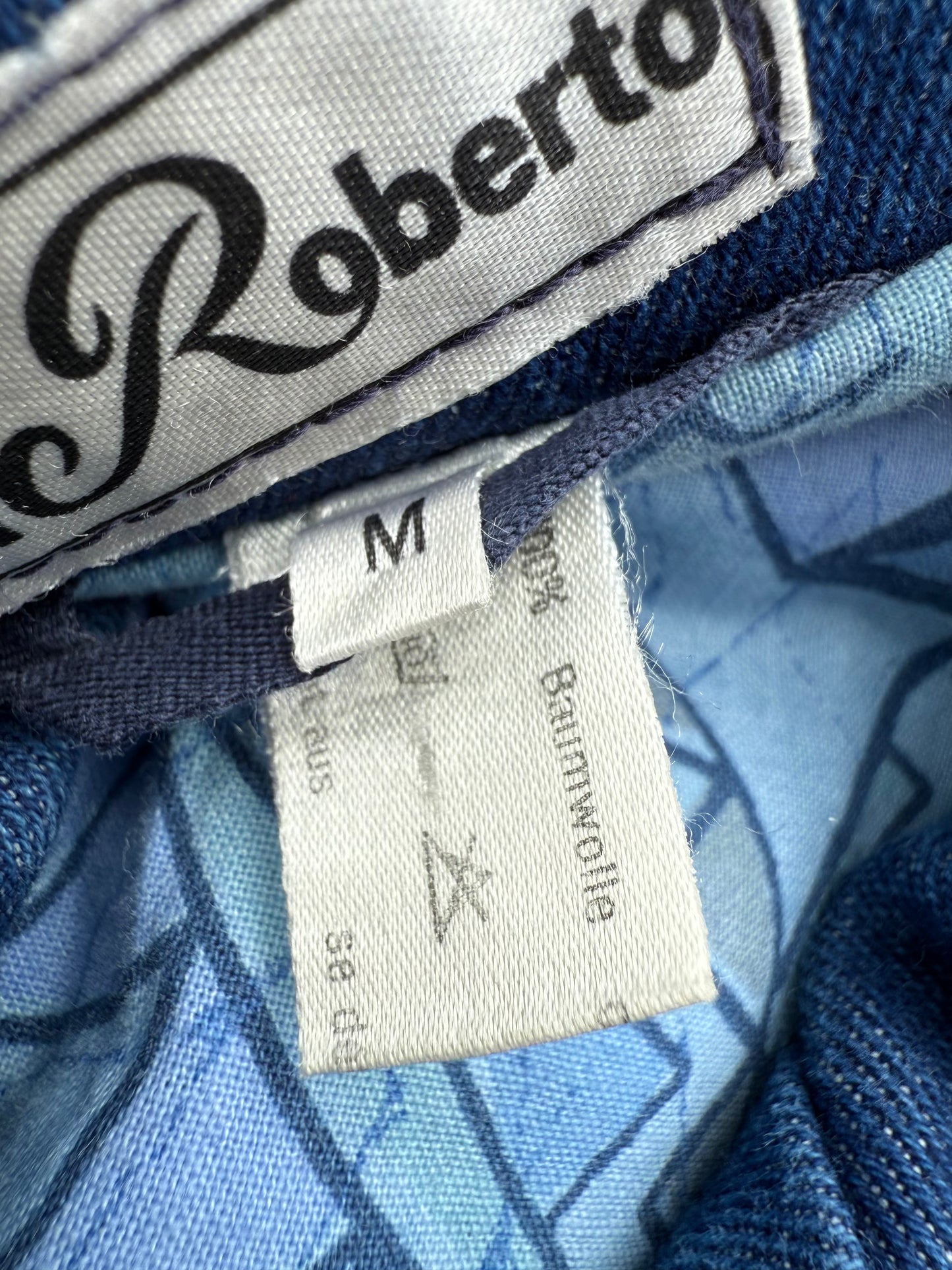 Veste en jeans vintage large avec doublure à motifs di Roberto T.M
