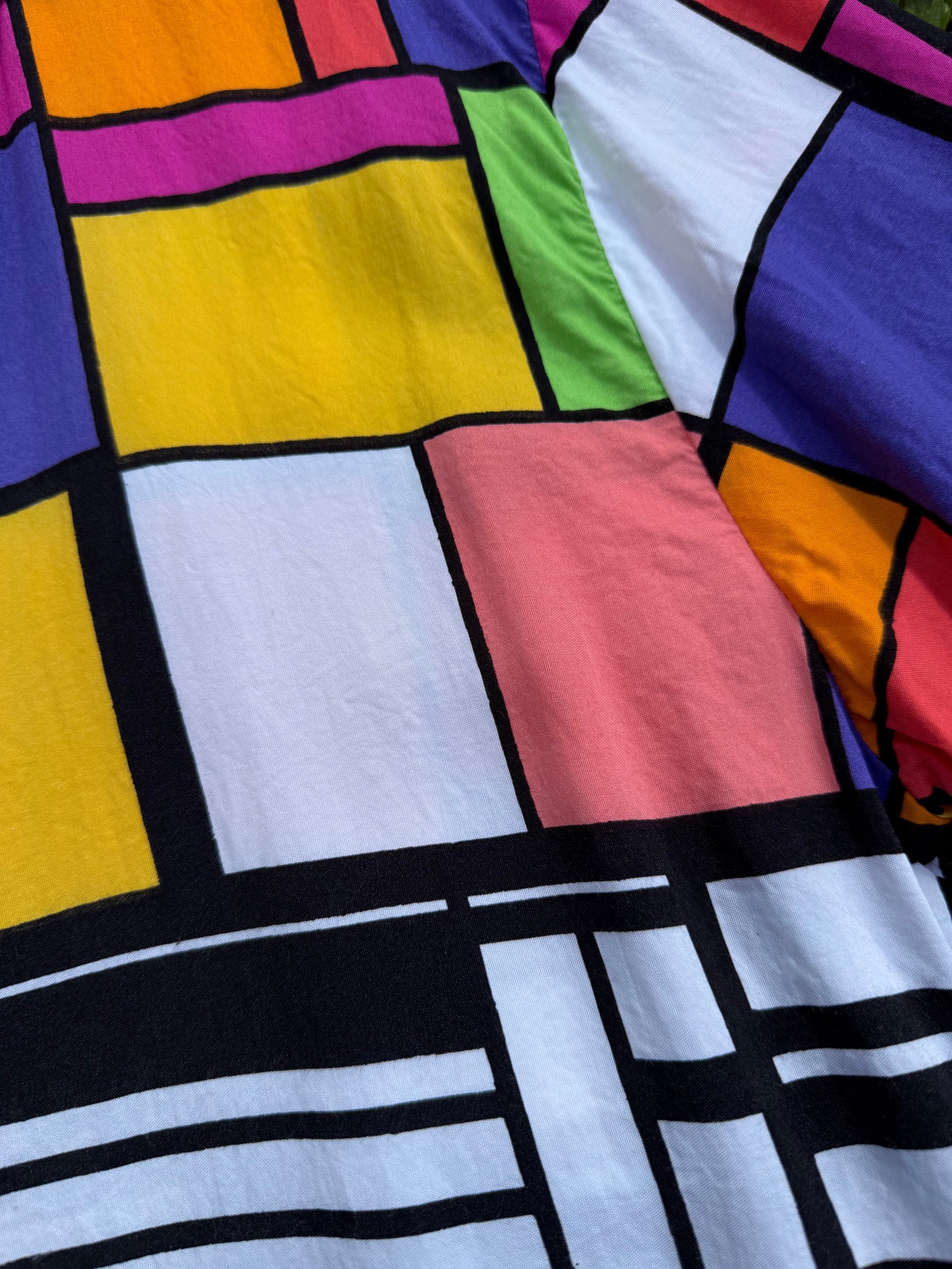 Chemise à manches courtes motifs géométriques colorés T.M-L-XL