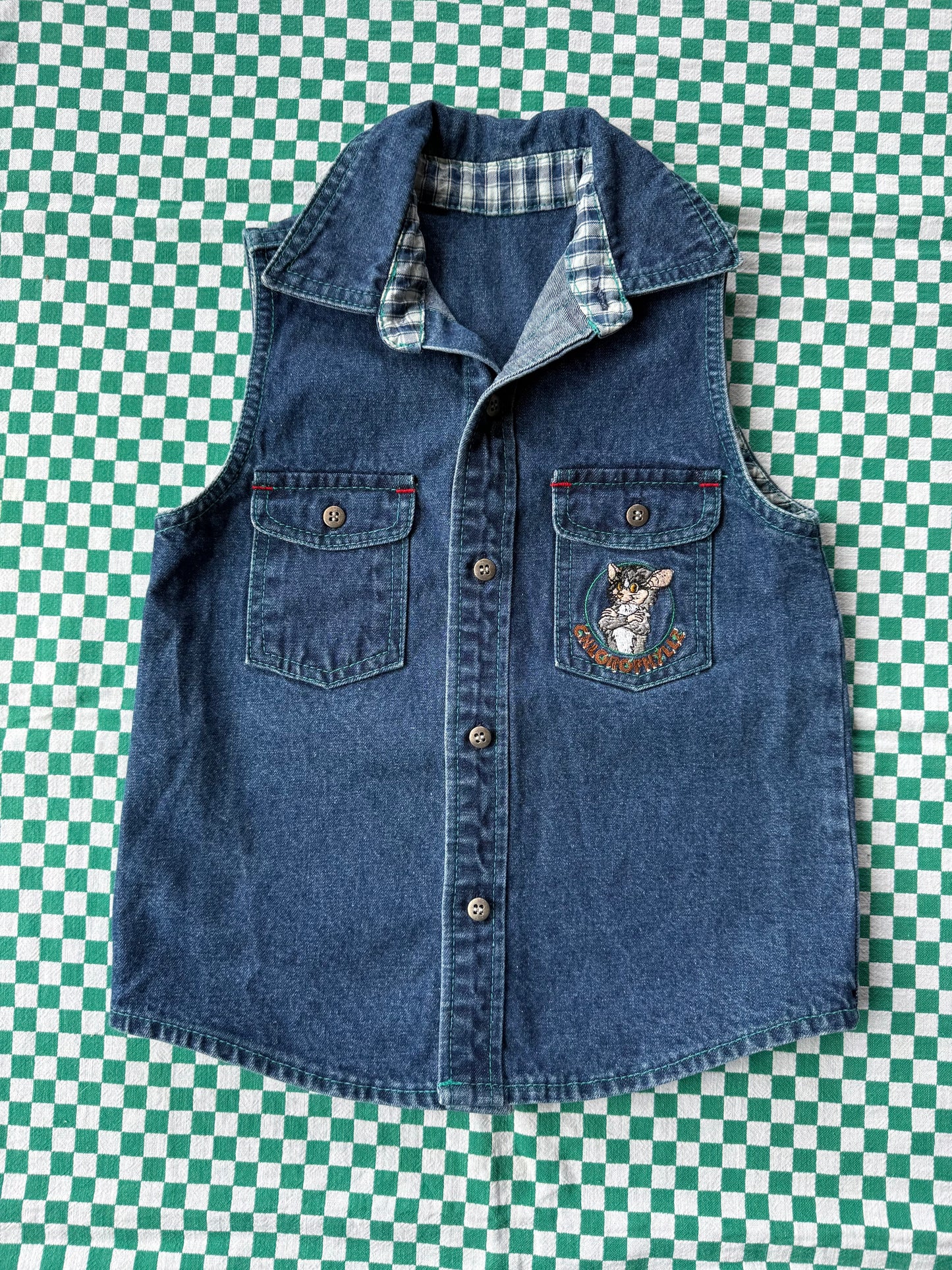 Ensemble veste sans manche & short en jeans – Collection Les Enquêtes de Chlorophylle T.6-8 ans