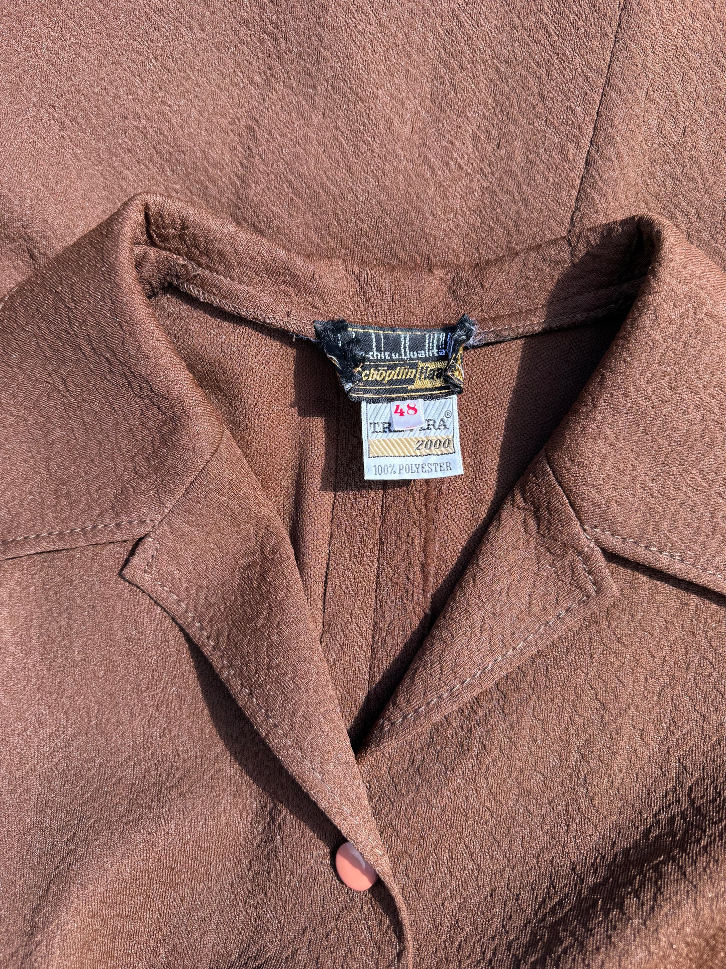 Robe longue marron vintage Trevira T.S-M-L