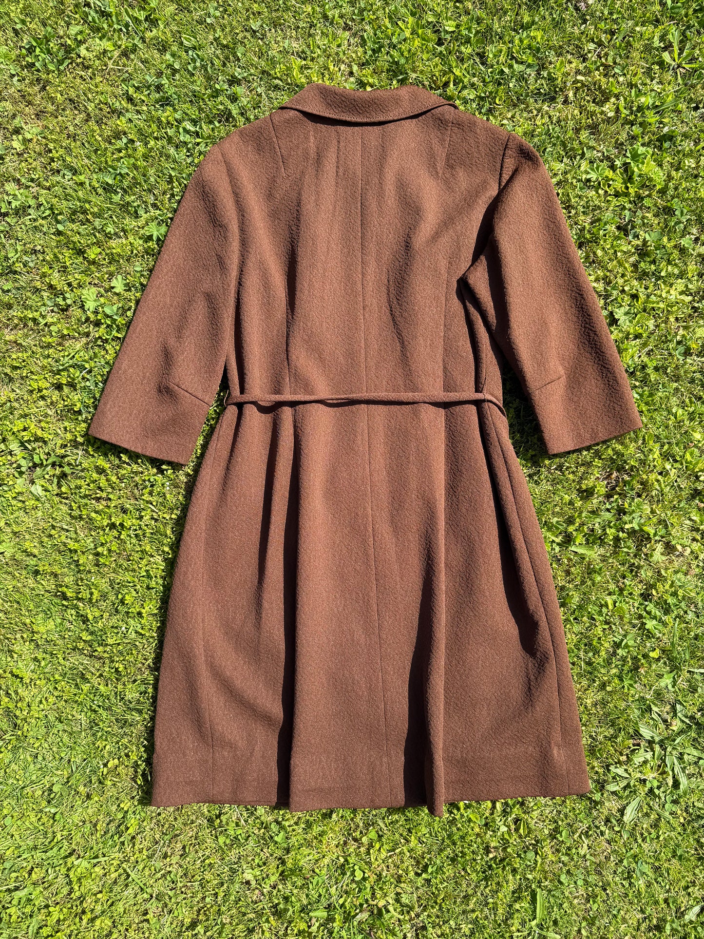 Robe longue marron vintage Trevira T.S-M-L
