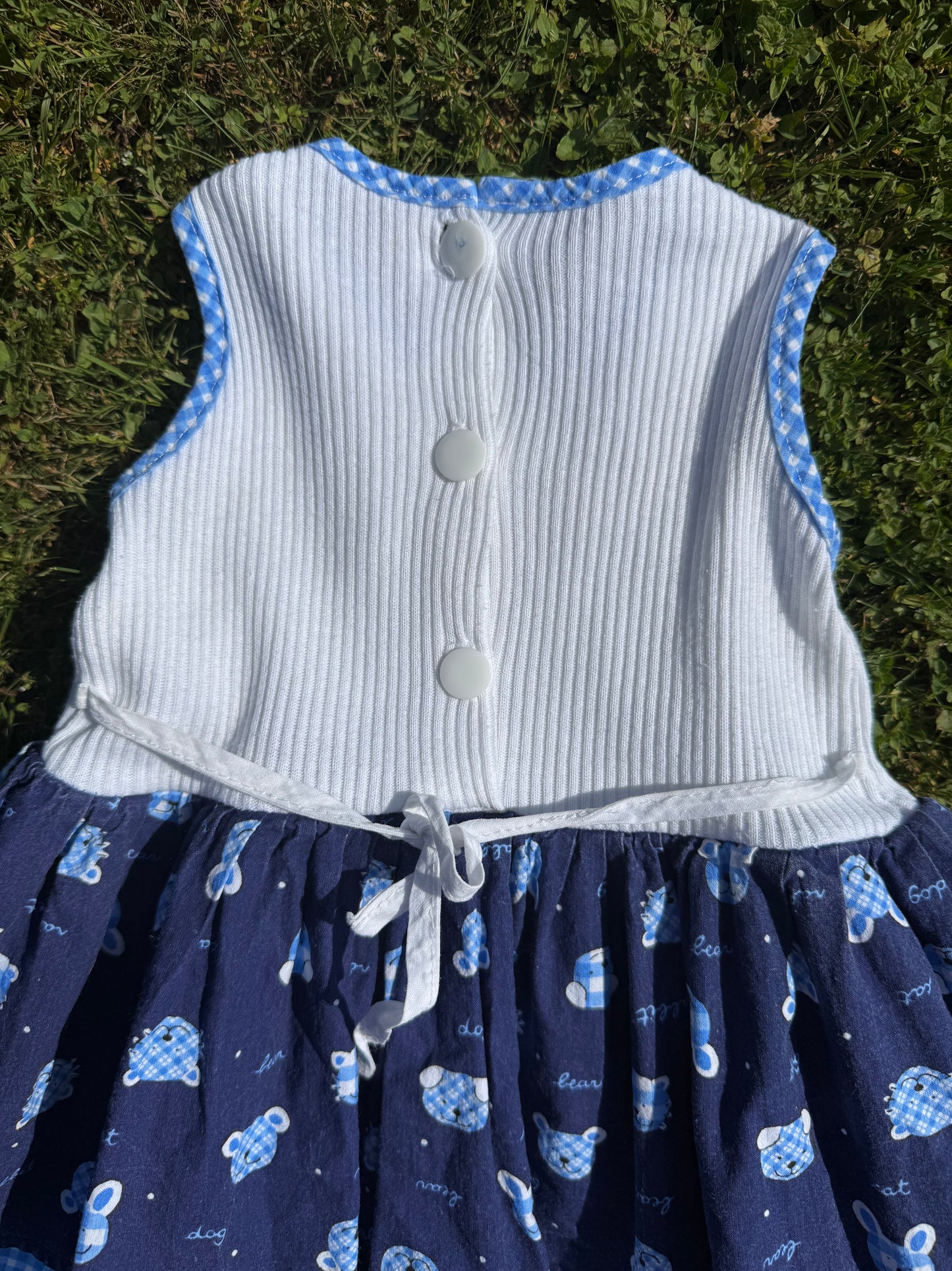 Robe bébé vintage à volants fabriquée en France T.6-12 mois
