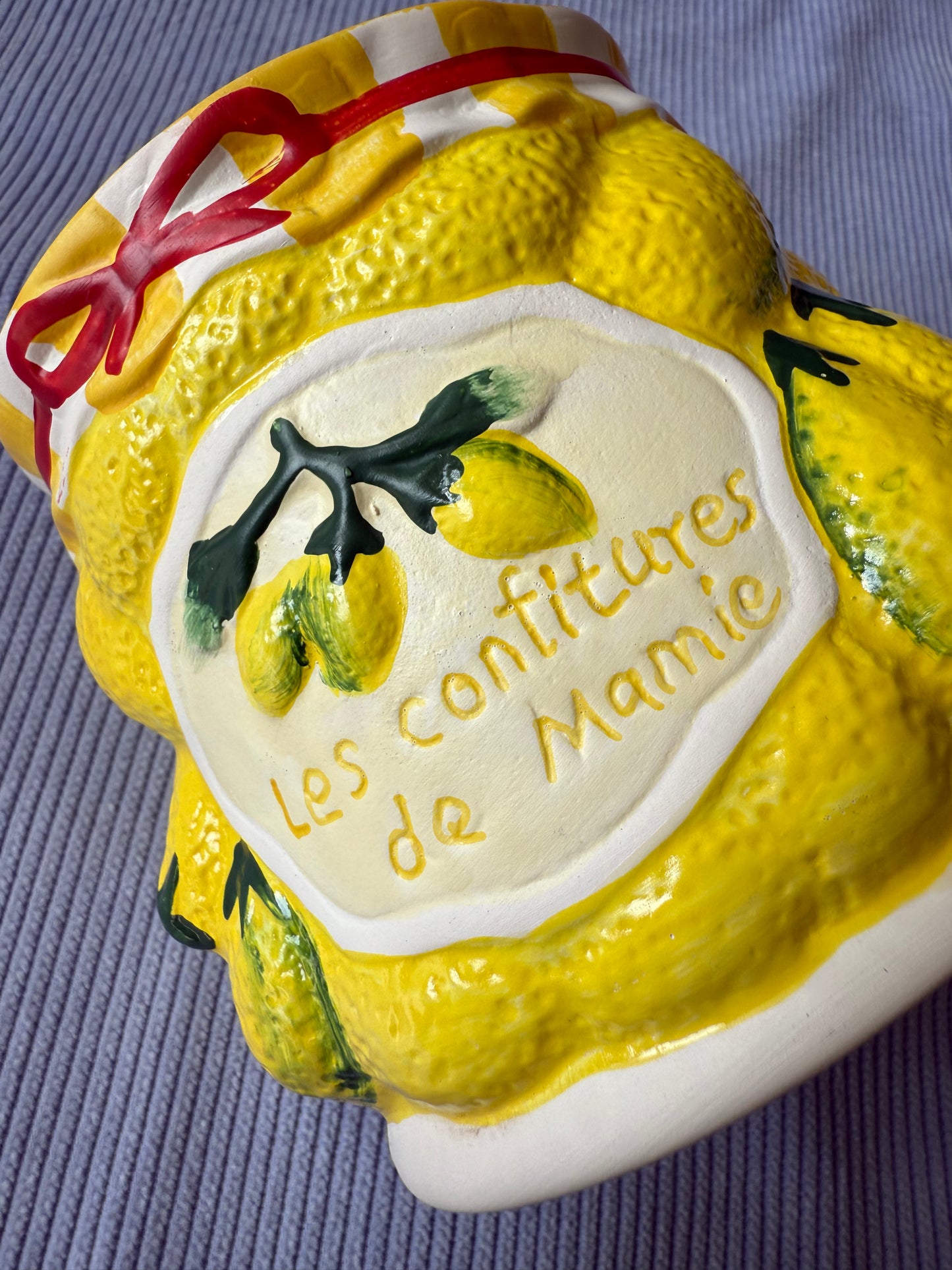 Cache pot citrons en céramique "Les confitures de mamie"