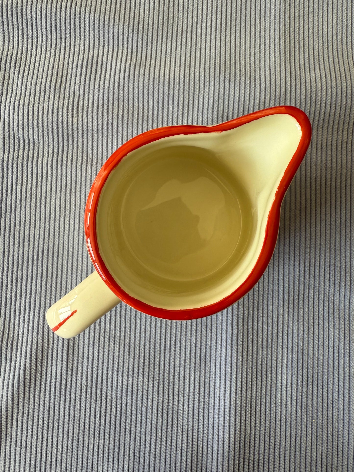 Pot à crème / lait vintage en céramique motif vichy et vaches