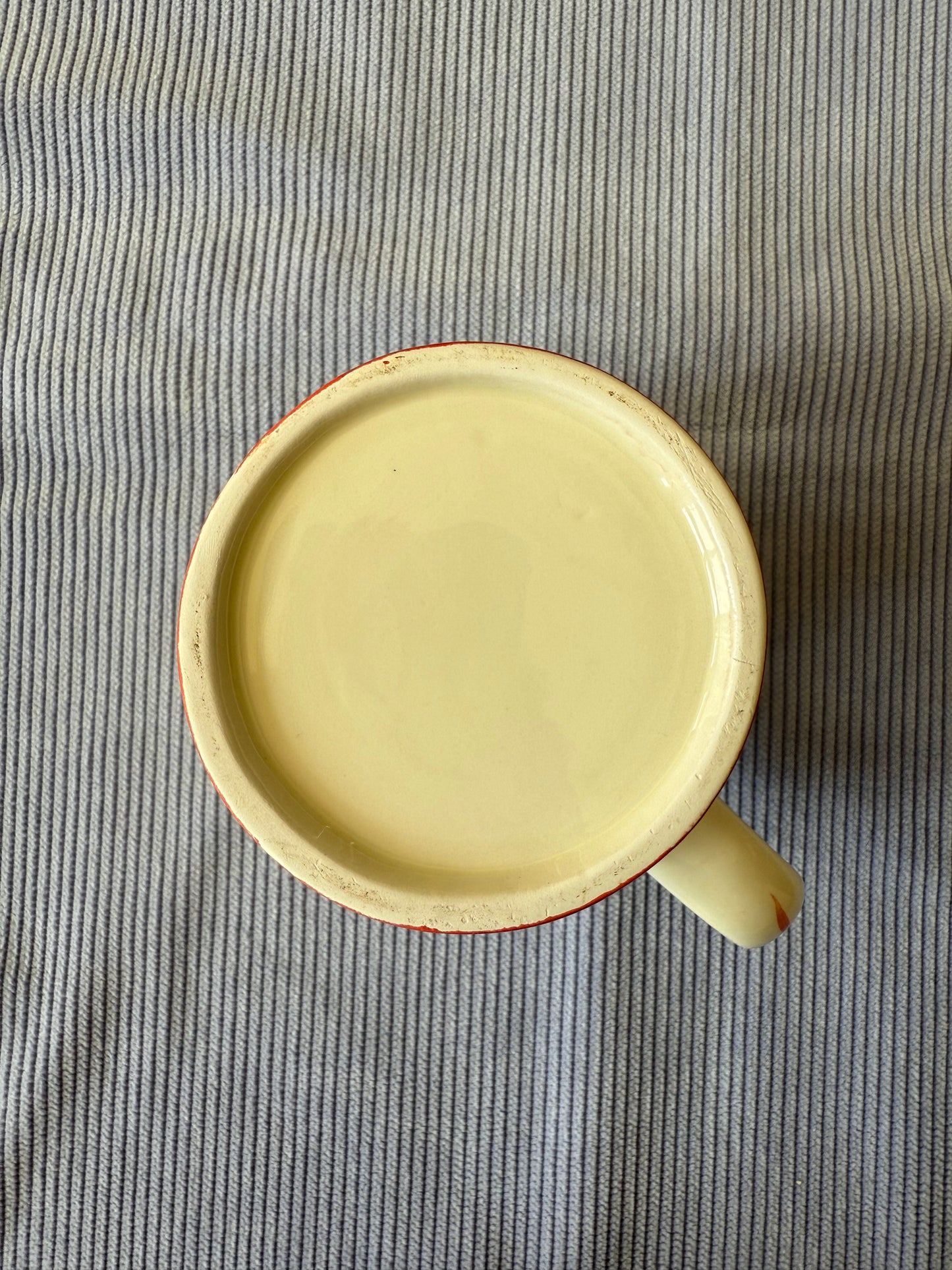 Pot à crème / lait vintage en céramique motif vichy et vaches