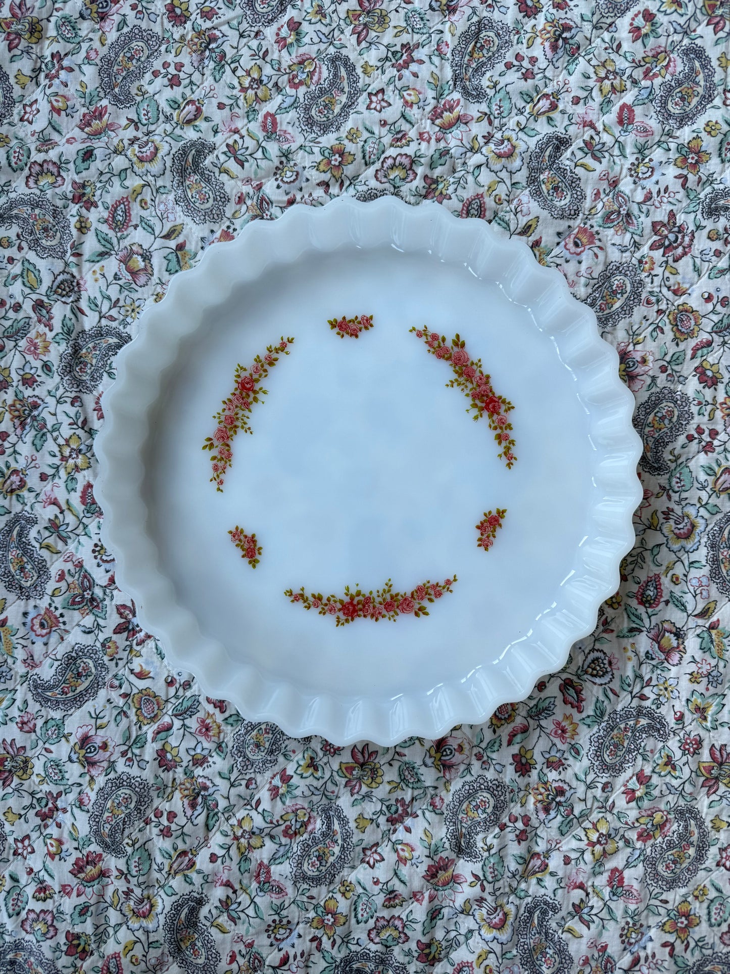 Plat à tarte fleurs Arcopal France