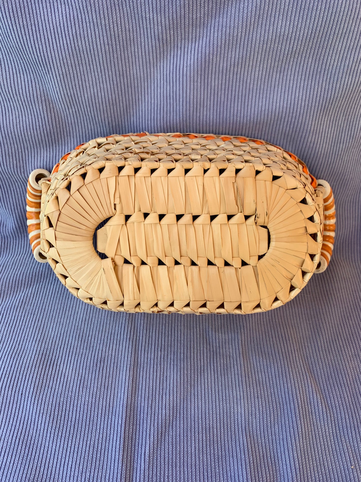 Panier orange avec anses en céramique