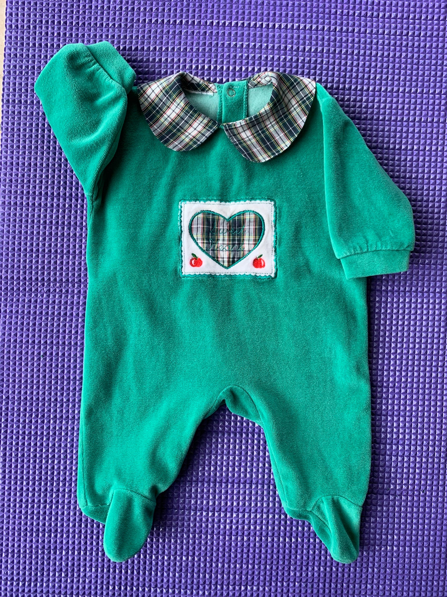 Pyjamas bébé vintage col à carreaux T.5-6 mois
