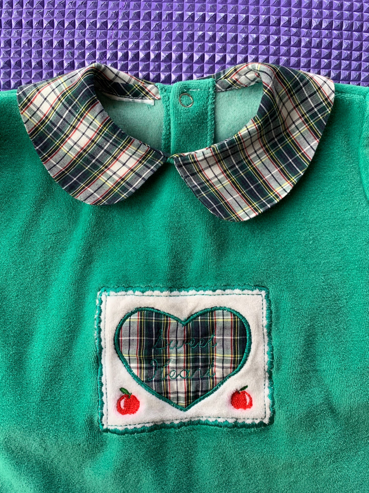 Pyjamas bébé vintage col à carreaux T.5-6 mois