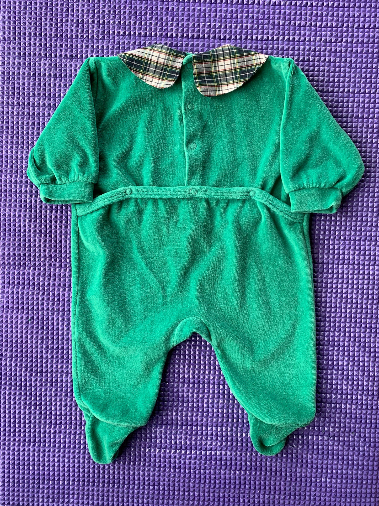 Pyjamas bébé vintage col à carreaux T.5-6 mois