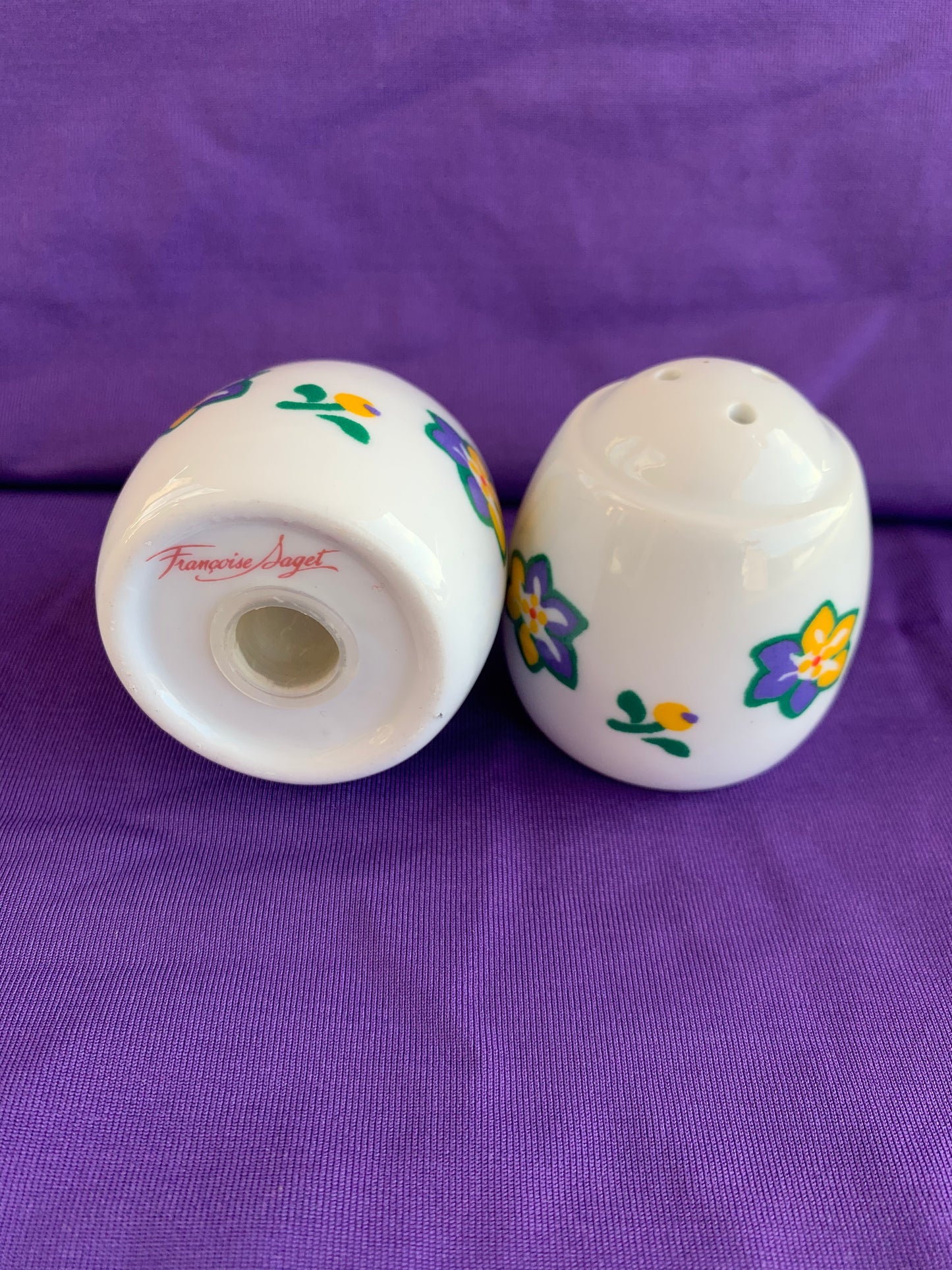 Salière & poivrière en porcelaine Françoise Saget