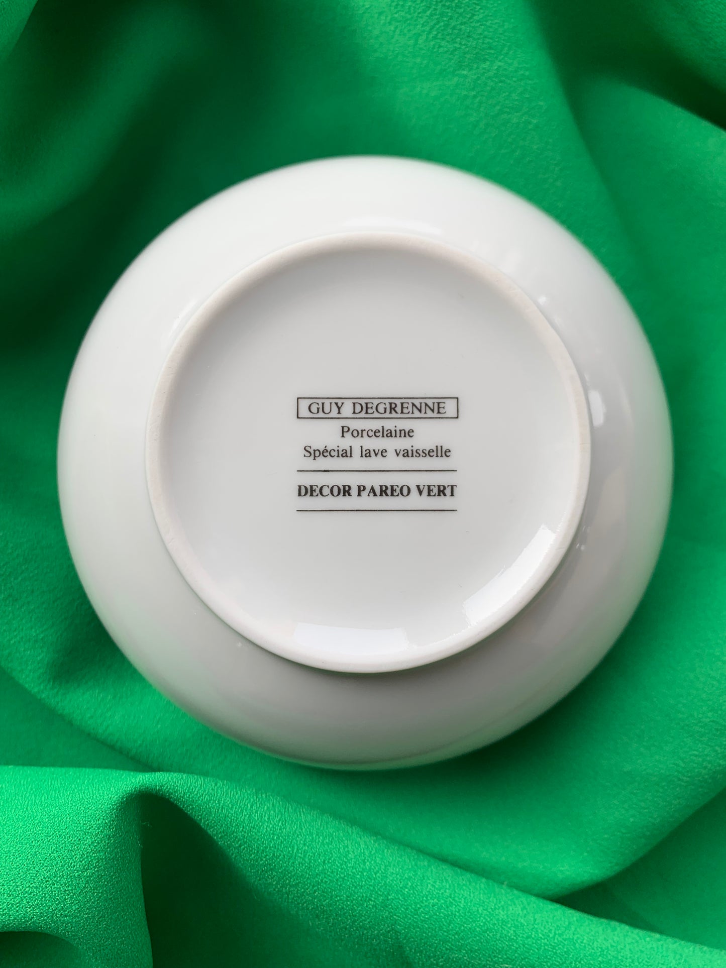 Sucrier Guy Degrenne "Decor Pareo Vert" en porcelaine