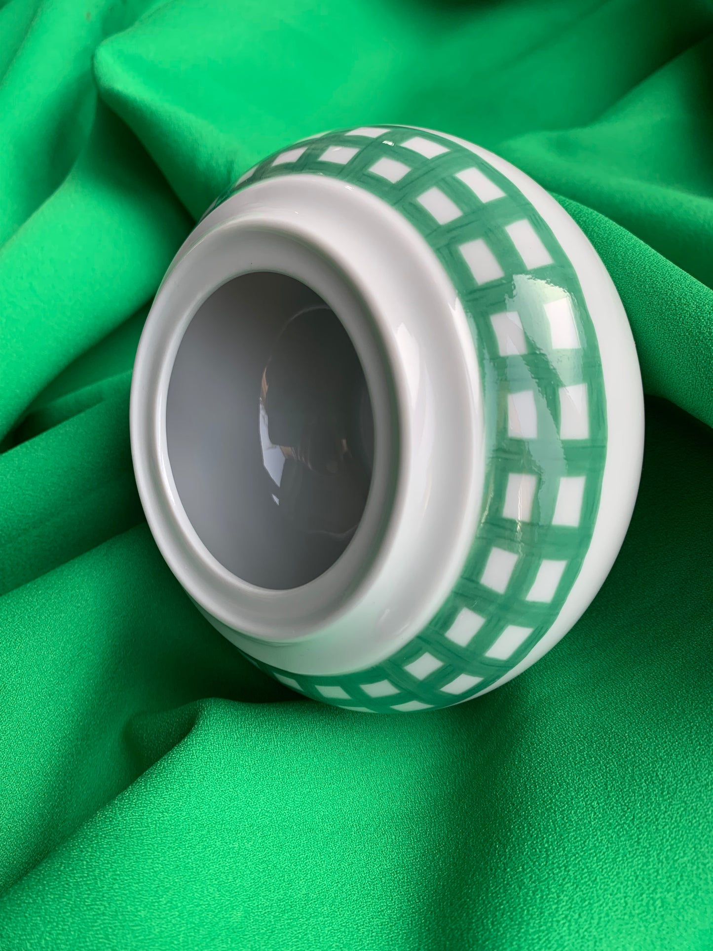 Sucrier Guy Degrenne "Decor Pareo Vert" en porcelaine