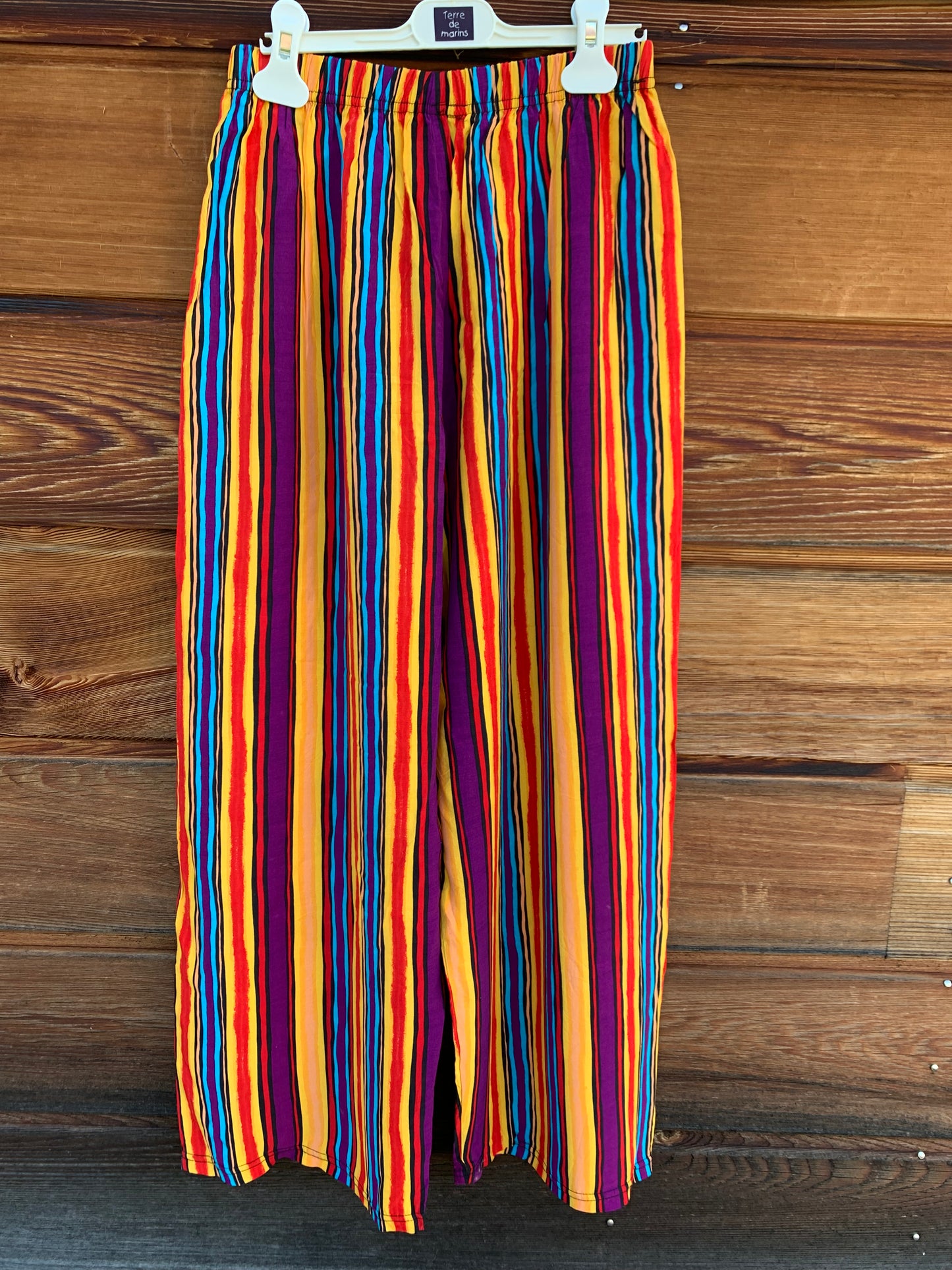 Pantalon fluide à rayures colorées T.34-36