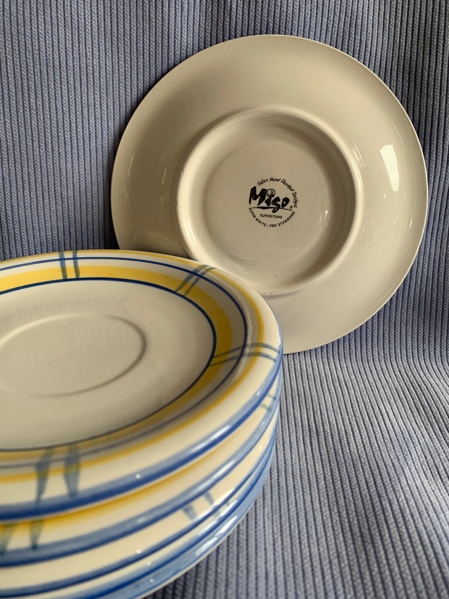 Six assiettes à dessert Miso Italian Hand Painted Superstone