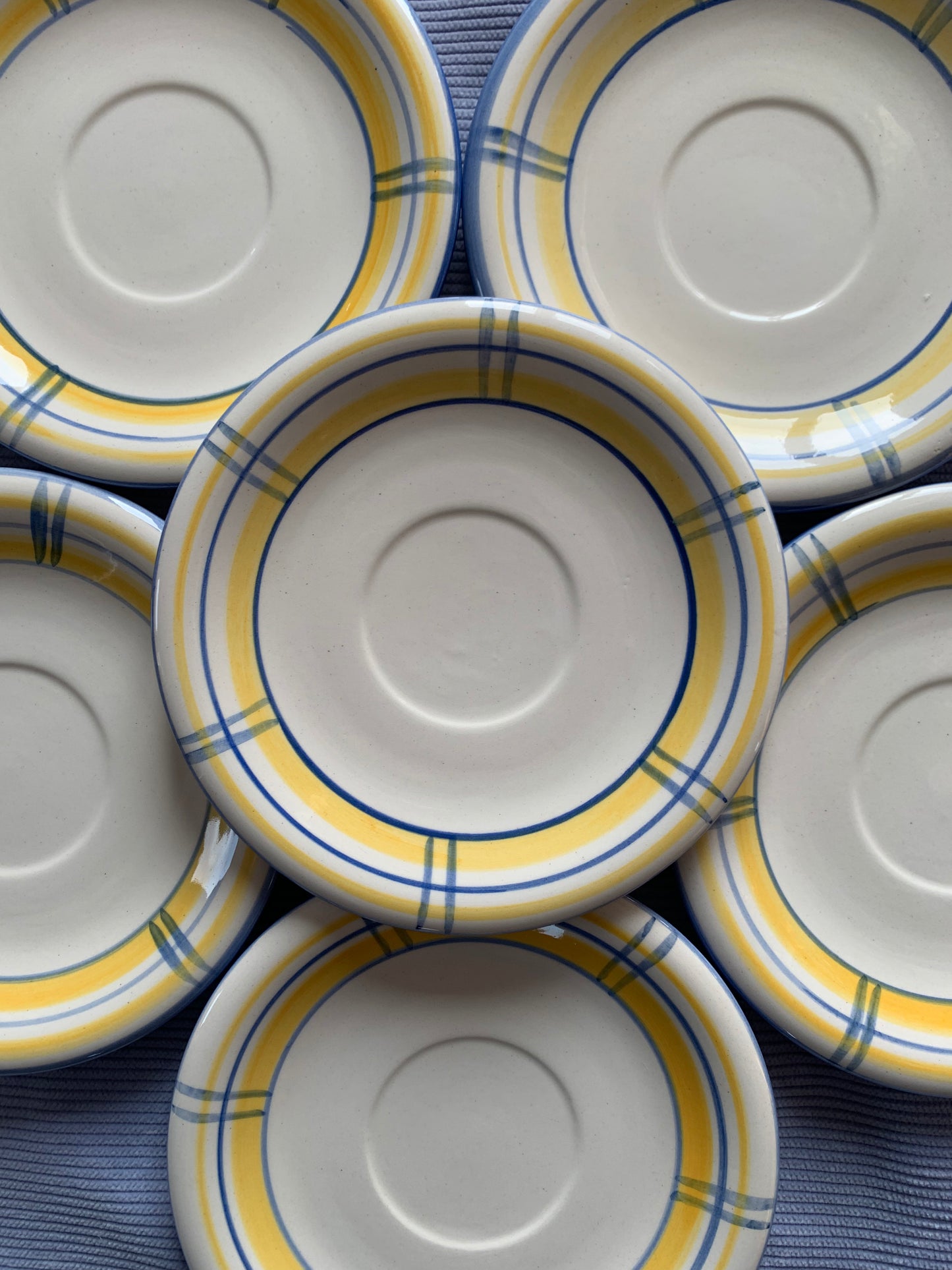 Six assiettes à dessert Miso Italian Hand Painted Superstone